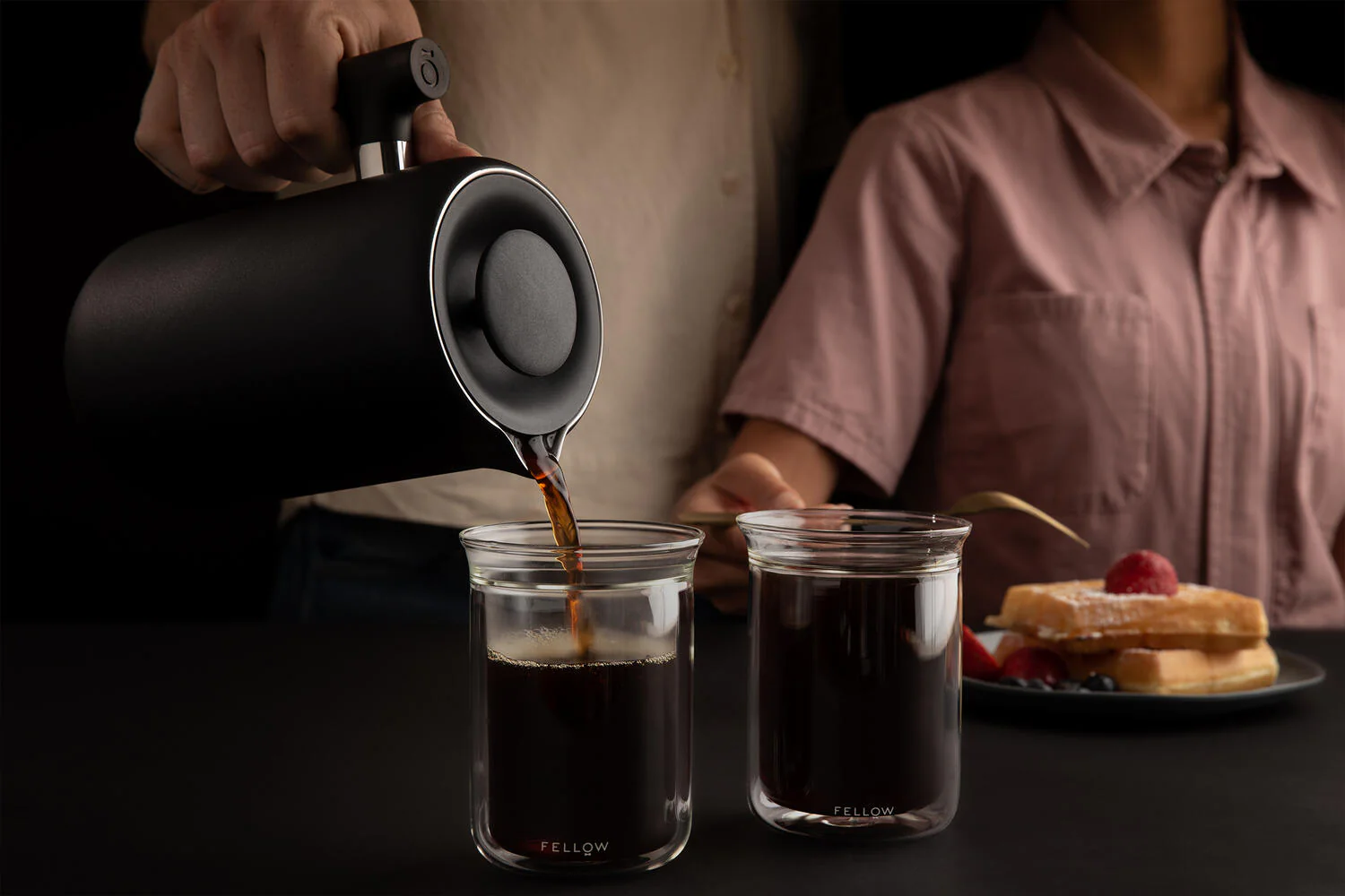 Clara French Press stempelkande, Matte Black - 709ml - Image 6
