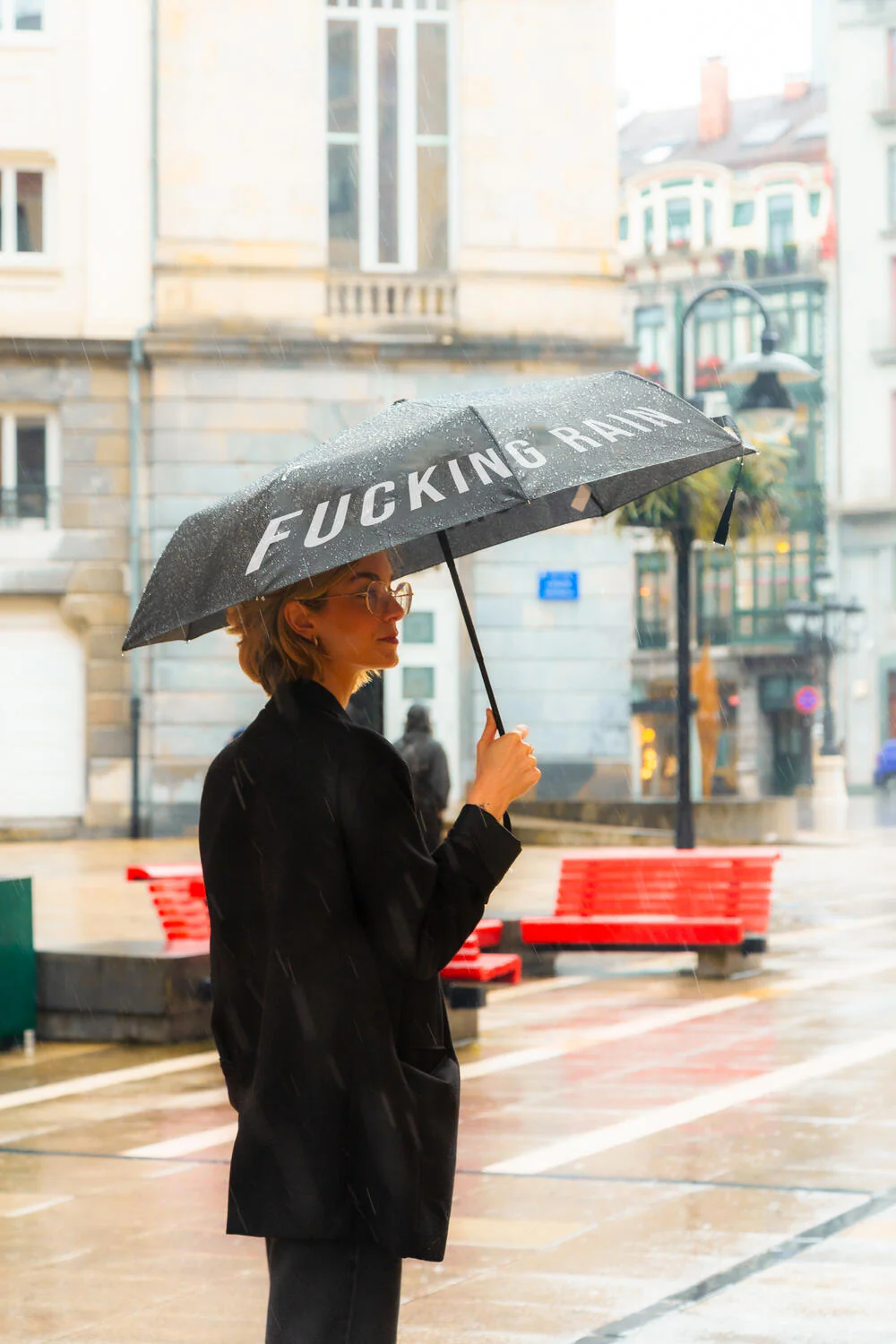 Fucking Rain foldbar paraply - sort - Image 11