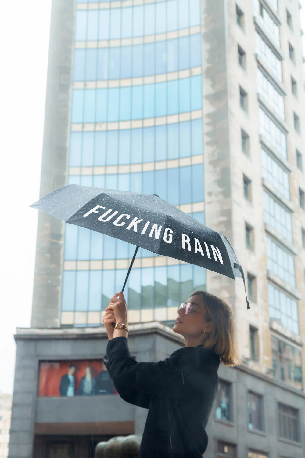 Fucking Rain foldbar paraply - sort - Image 2