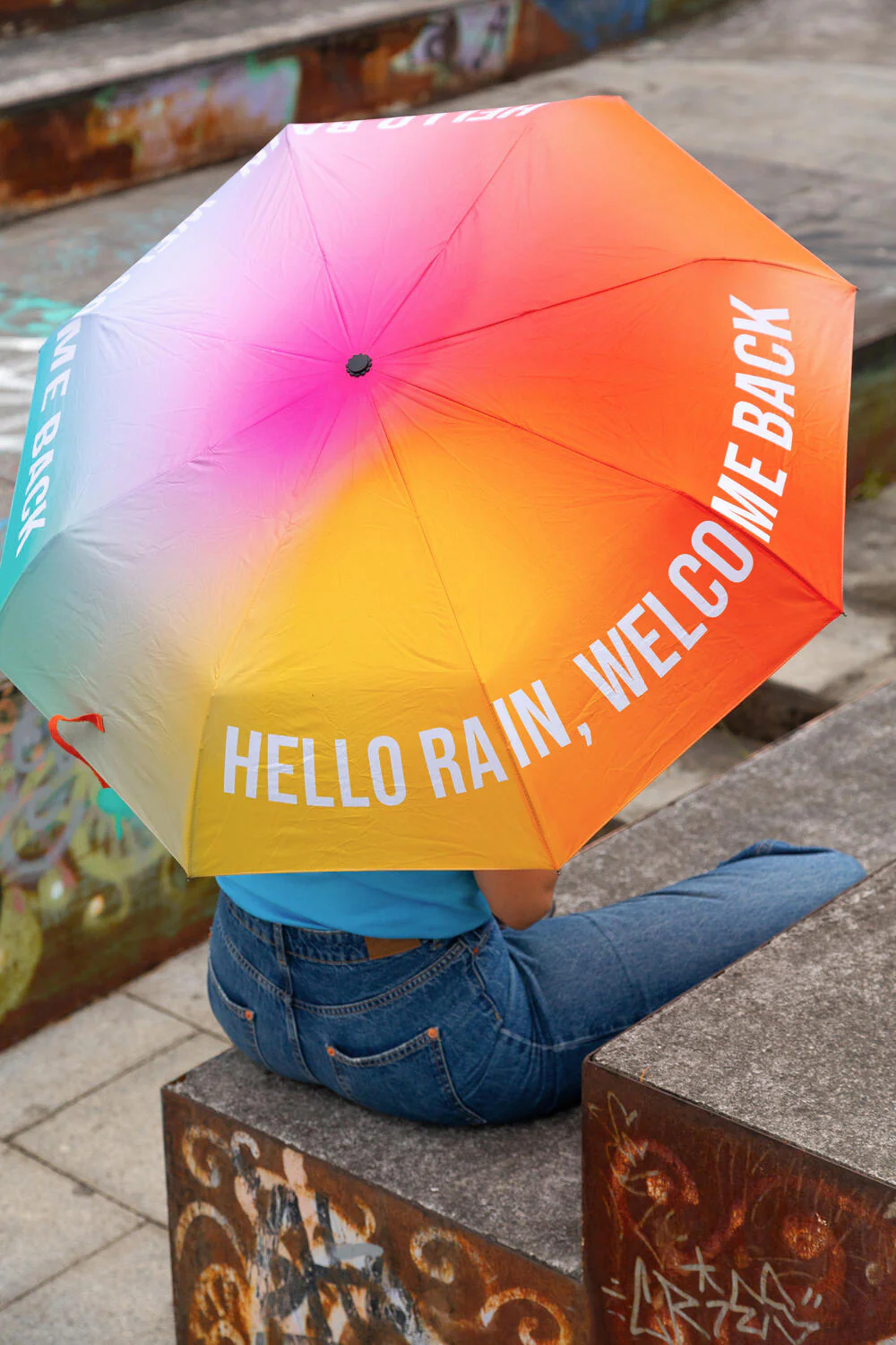 Hello Rain, Welcome Back foldbar paraply - Multicoloured - Image 2