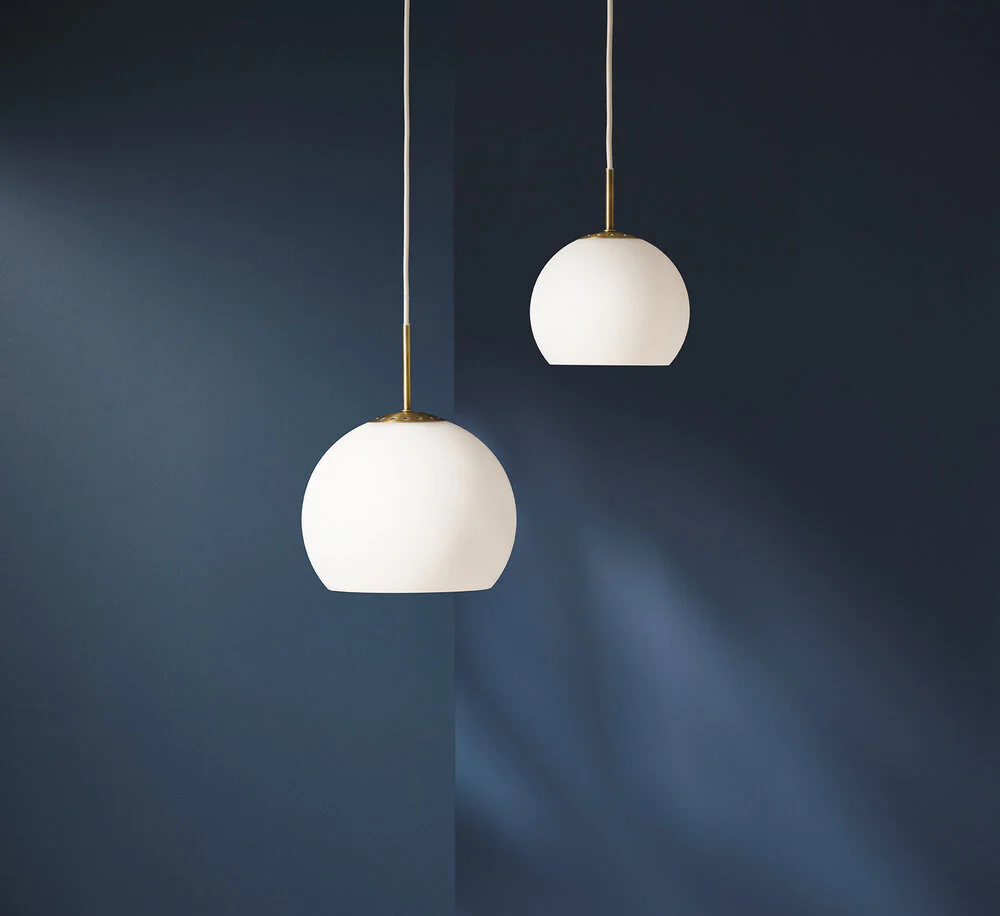 Ball Glass Pendellampe, Opal White - Ø18 cm. - Image 2