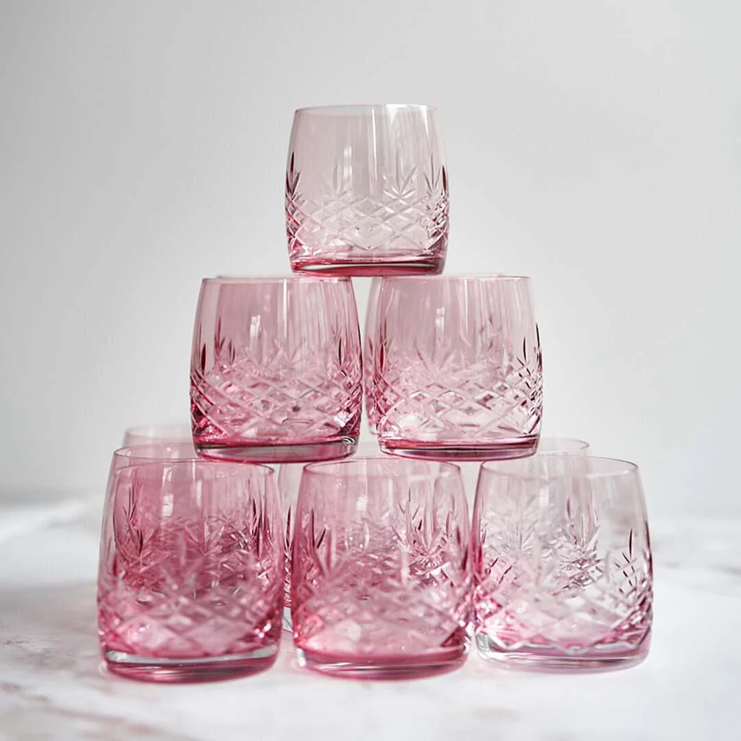 Crispy Topaz Aqua vandglas, pink, 2 stk - 23 cl - Image 2