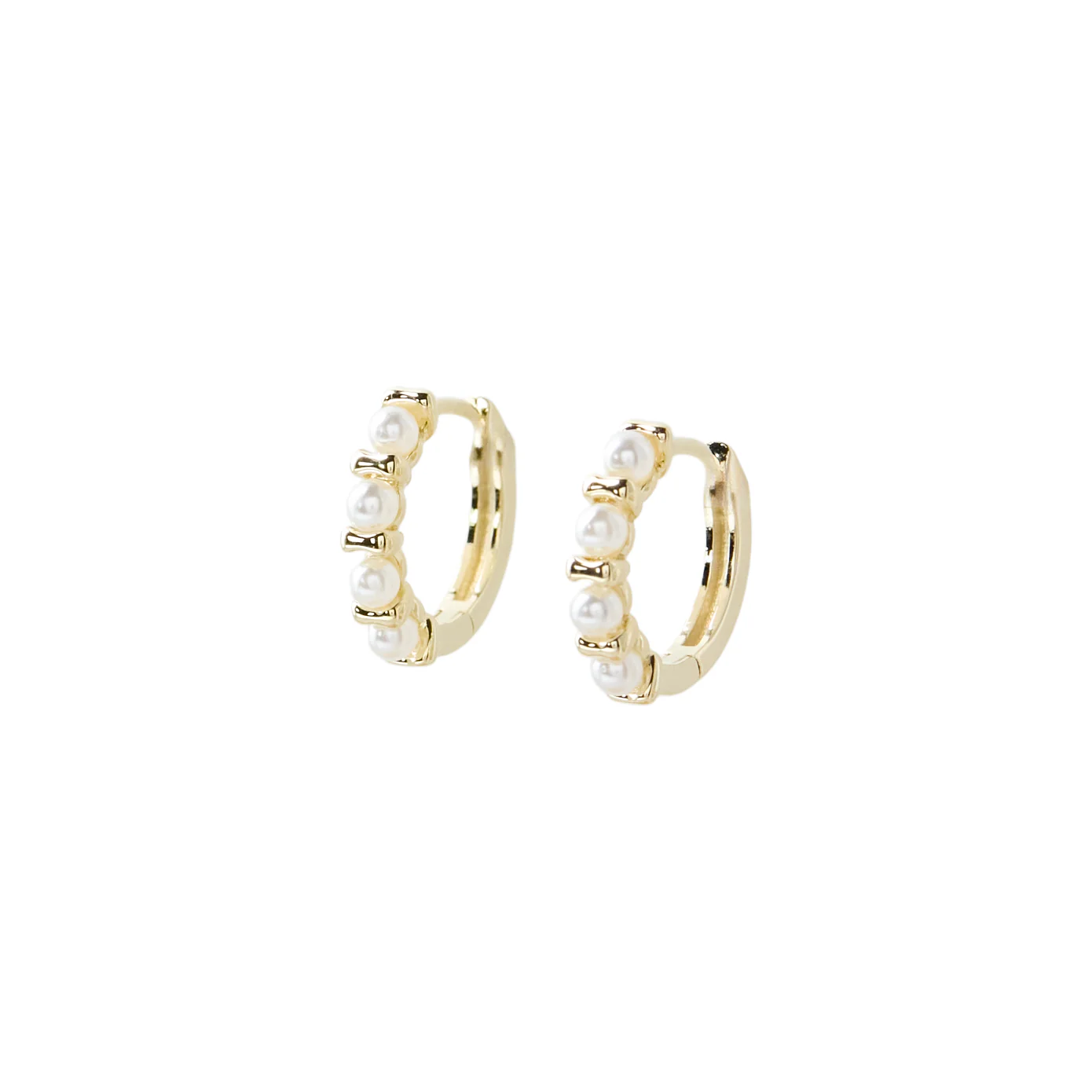 Pearl hoops - forgyldt