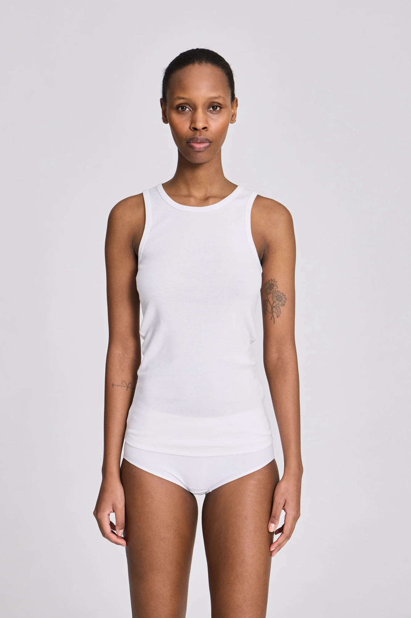 Alberte ribbet tanktop - hvid