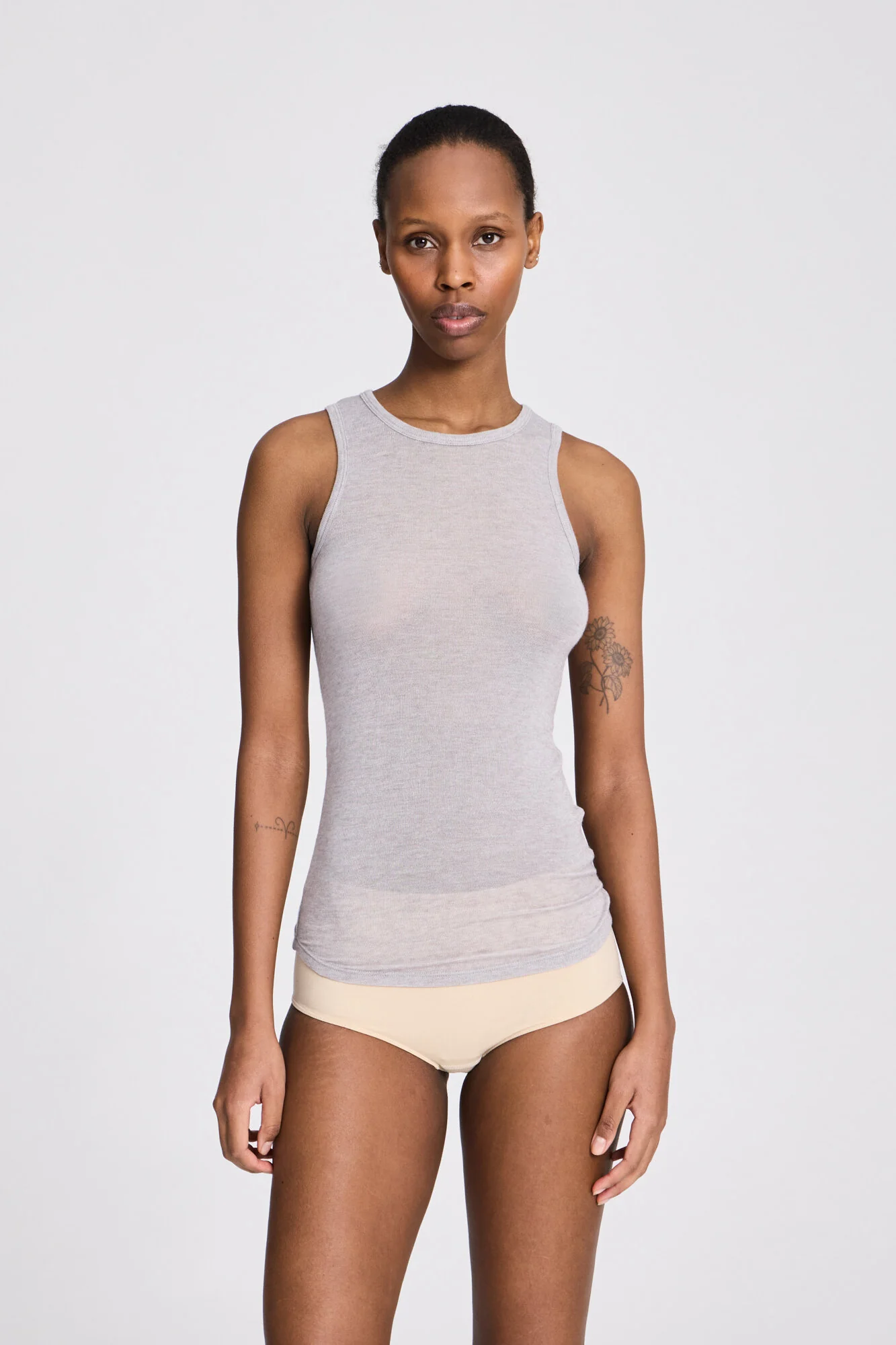 Alberte Wool top - Grey Melange