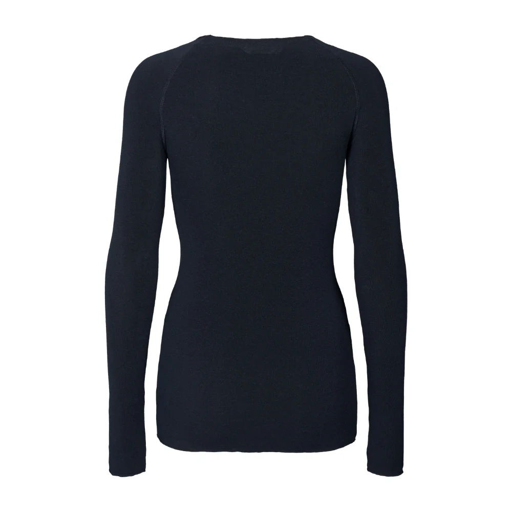 Amalie Wool langærmet t-shirt - Midnight Blue - Image 6