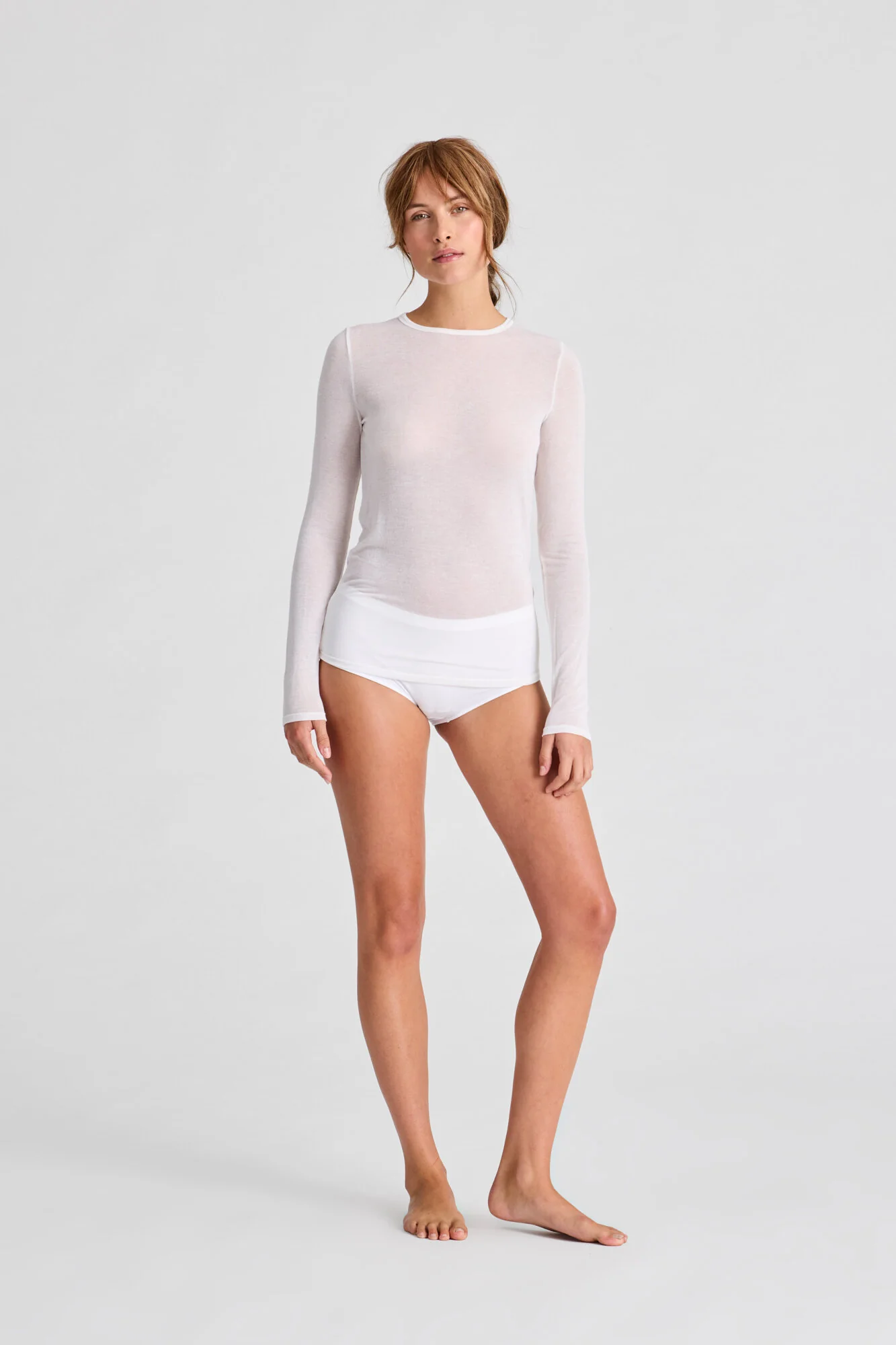 Thyra Wool langærmet t-shirt - hvid - Image 5
