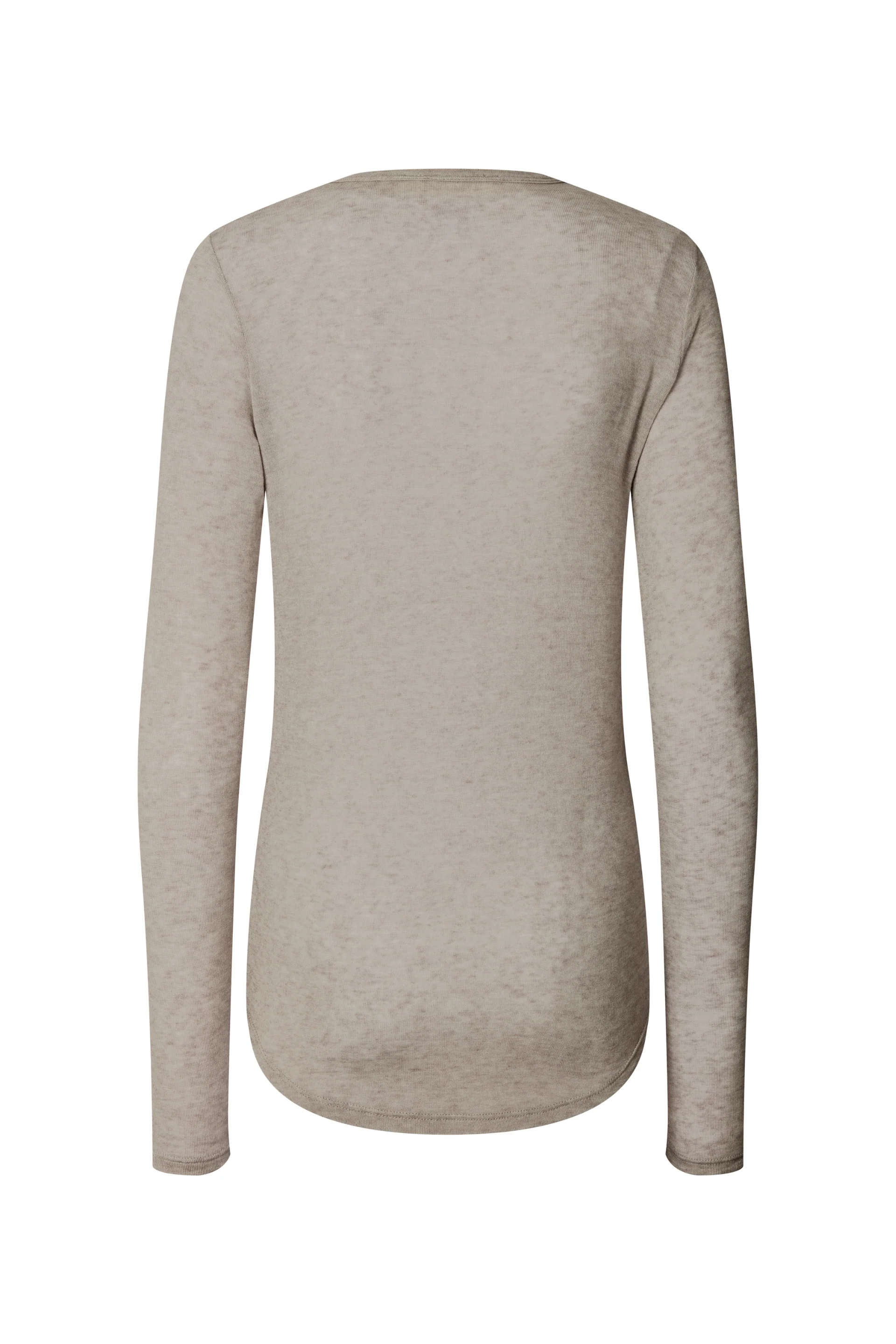 Thyra Wool langærmet t-shirt - Light Grey Melange - Image 5