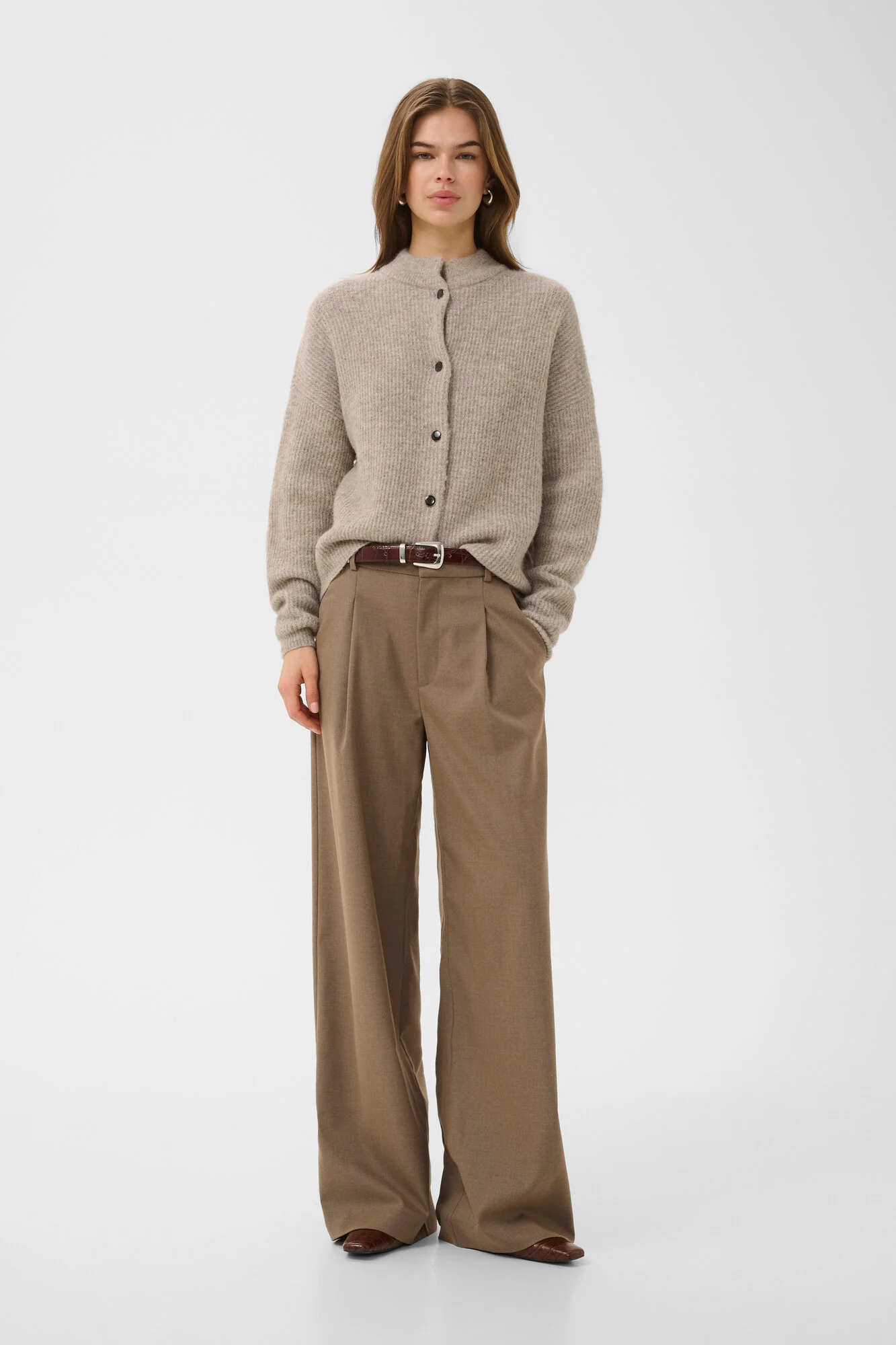 AlphaGZ uldcardigan - Warm Sand Melange - Image 5