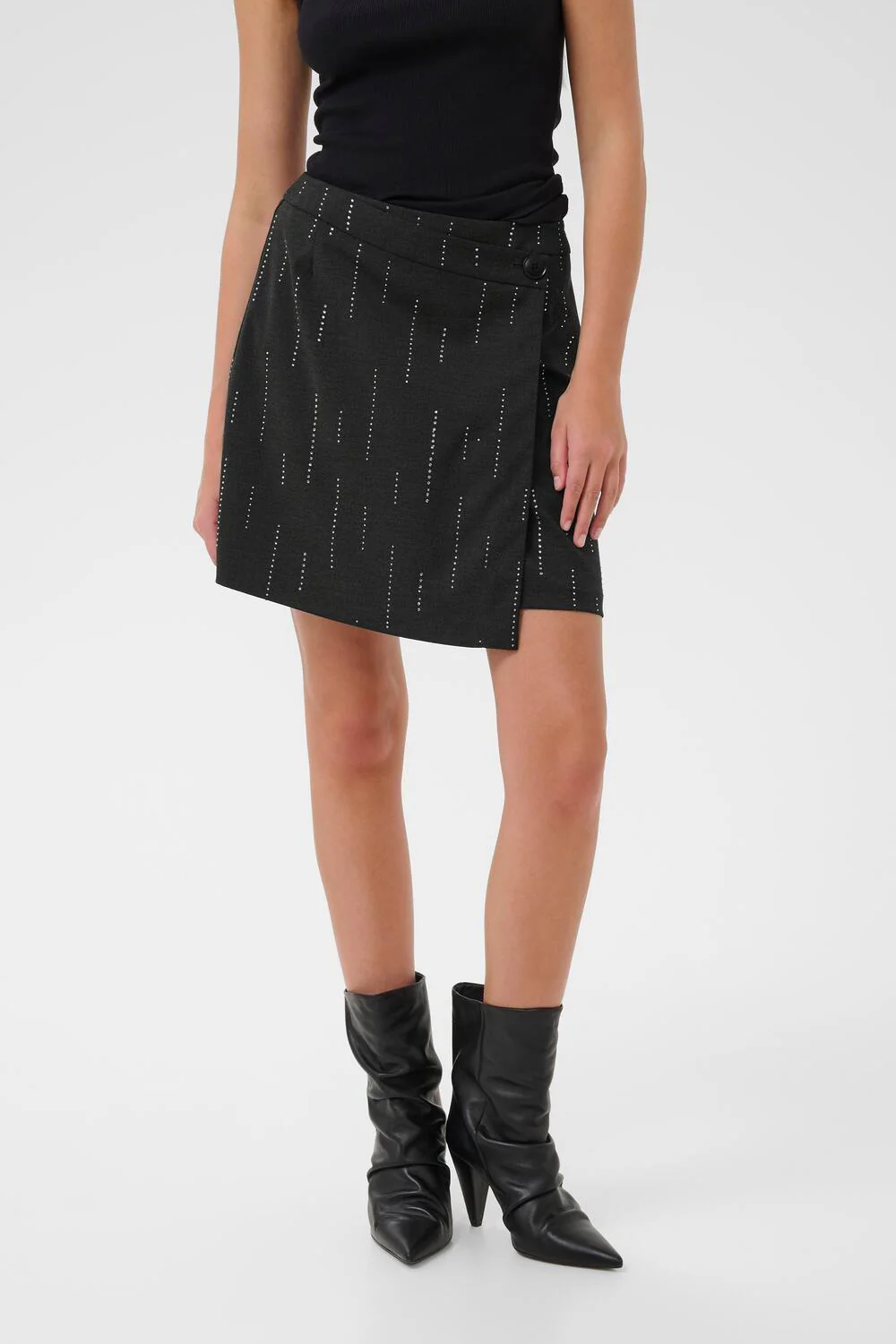 GZadira Wrap nederdel - Dark Grey Melange - Image 5