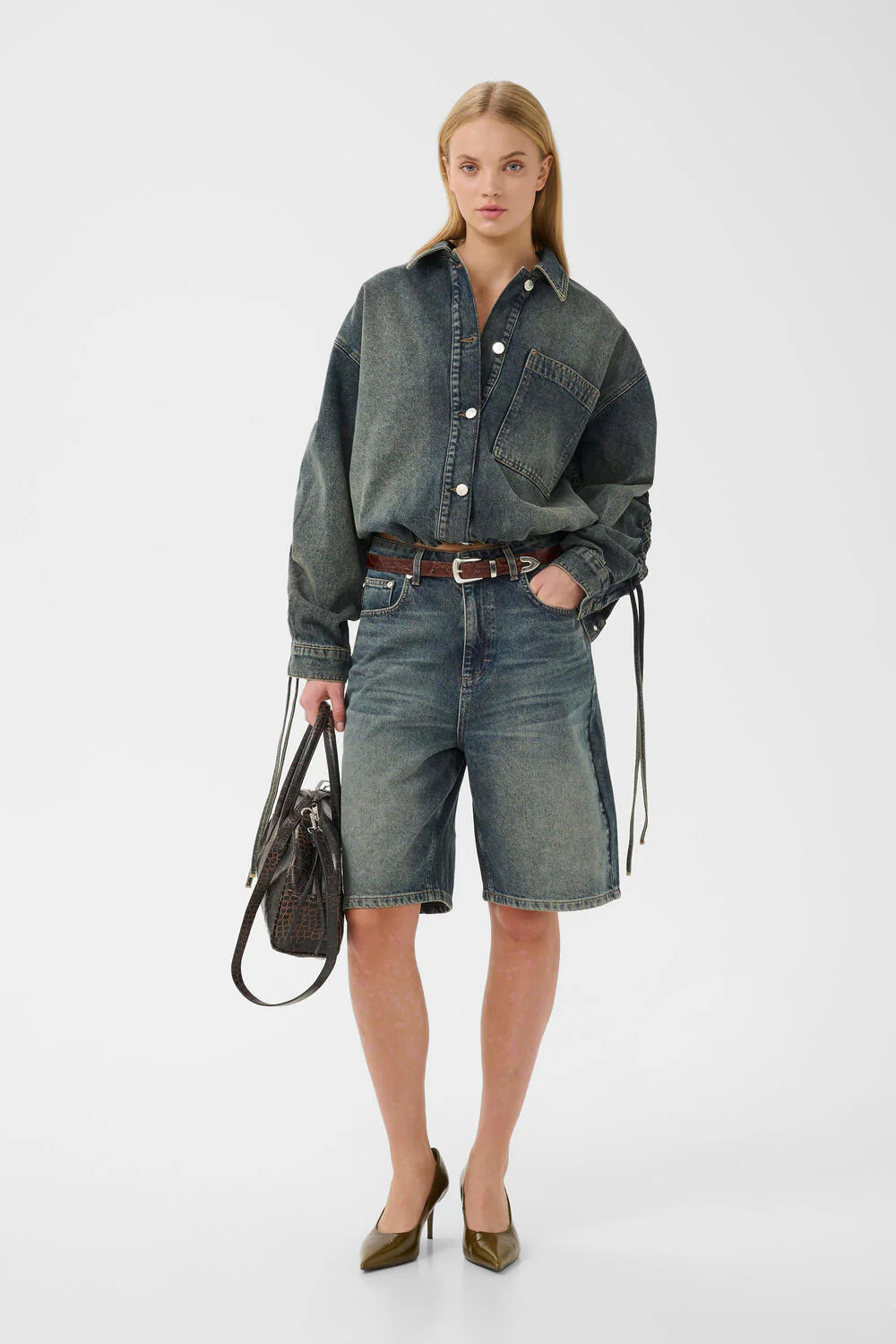 GZsuva patent bælte - Dark brown croco - Image 8