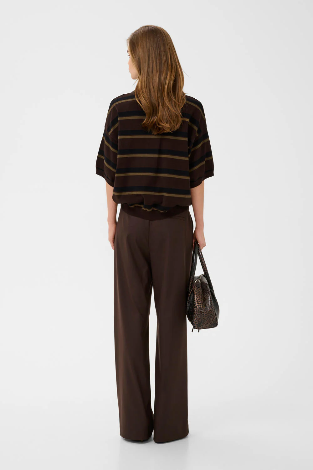 GZtaia strikket polotrøje - Molé/Black/Military Olive - Image 3