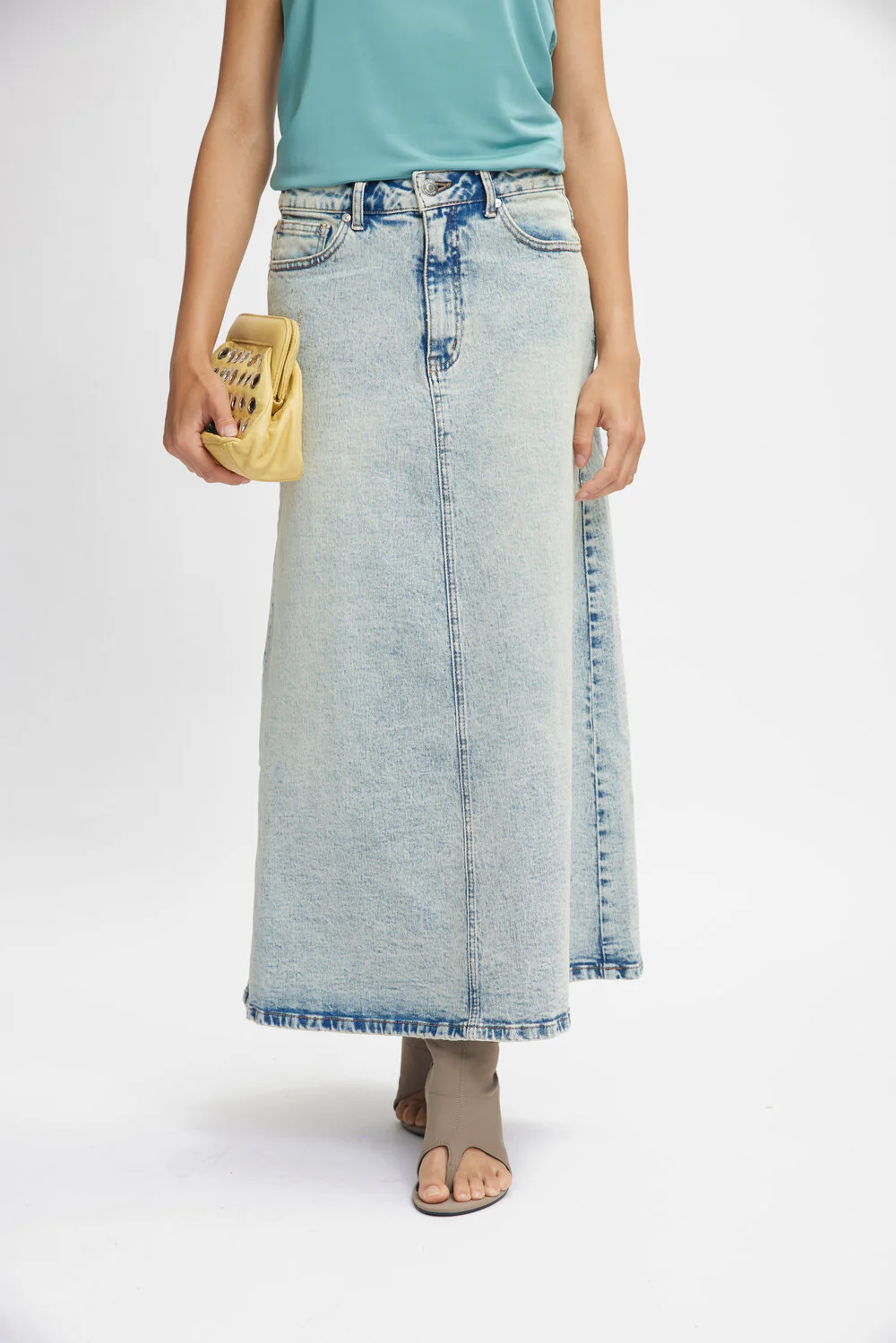 ManulaGZ HW midi denimnederdel - Light blue acid wash - Image 5