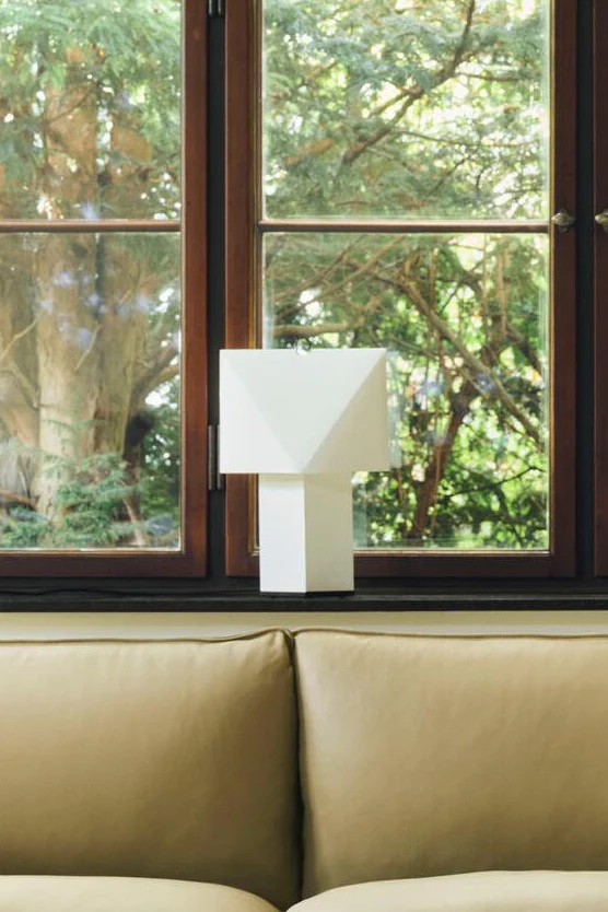 Aplat bordlampe, hvid - H44 cm - Image 3
