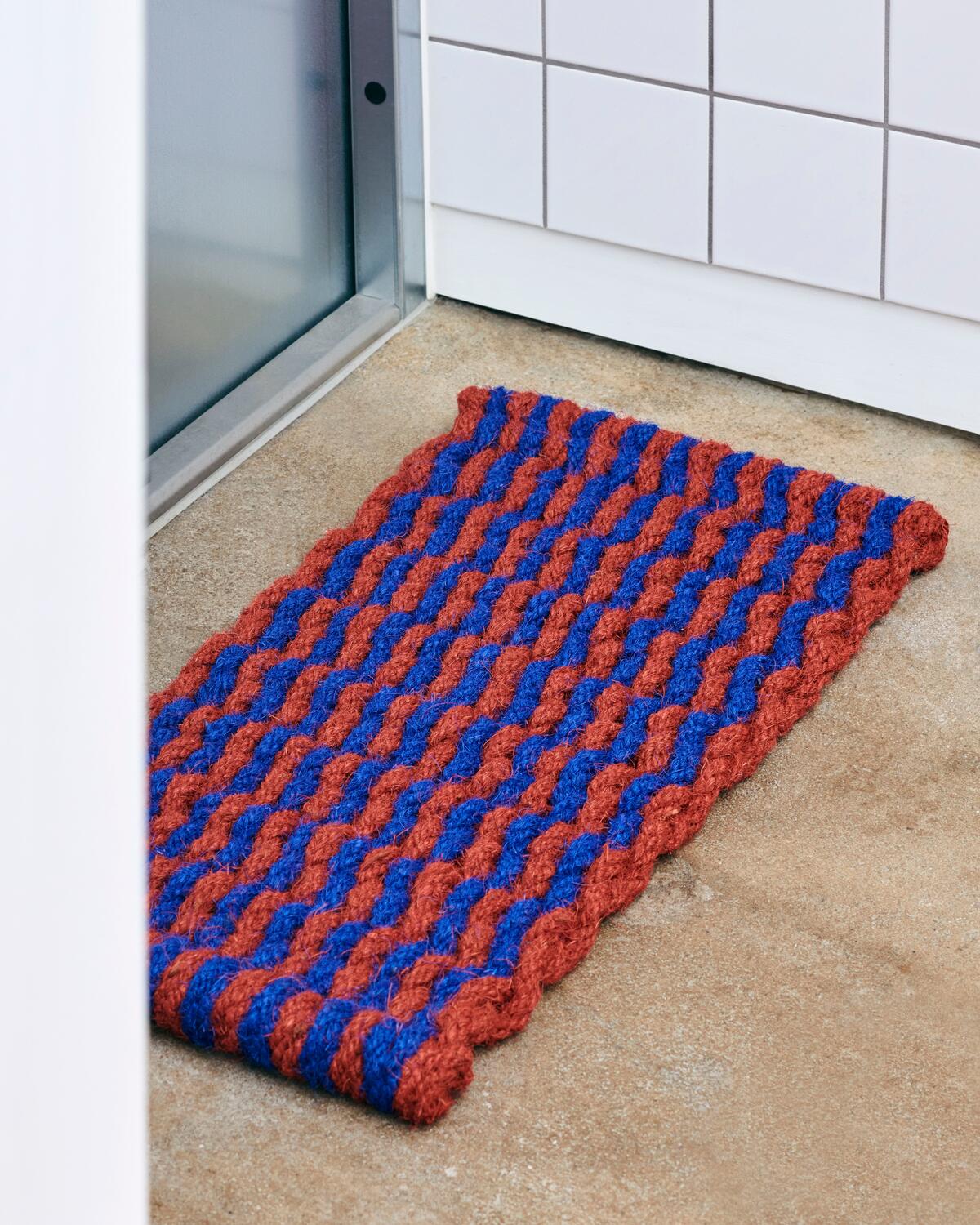 Coco Wave dørmåtte, blå/rød - B40 x L80 cm. - Image 2