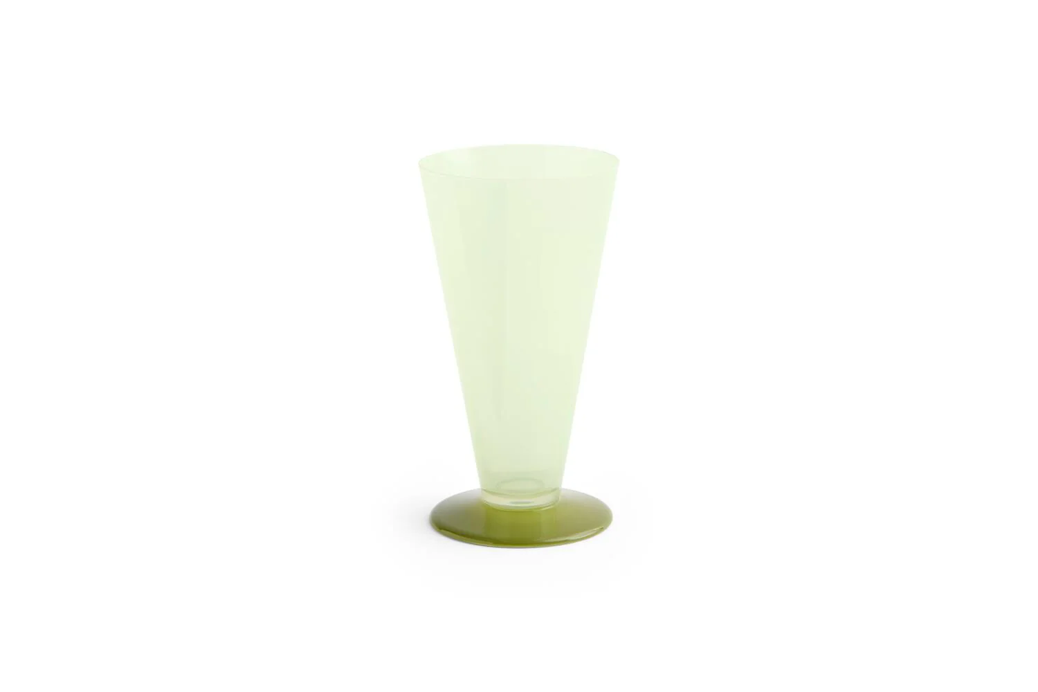 Conical vase, Light Green/Dark Lime - H18 cm - Image 2