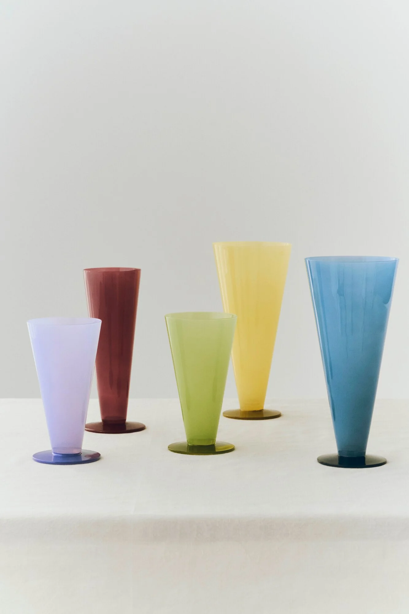Conical vase, Yellow/Lime Green - H26 cm - Image 4