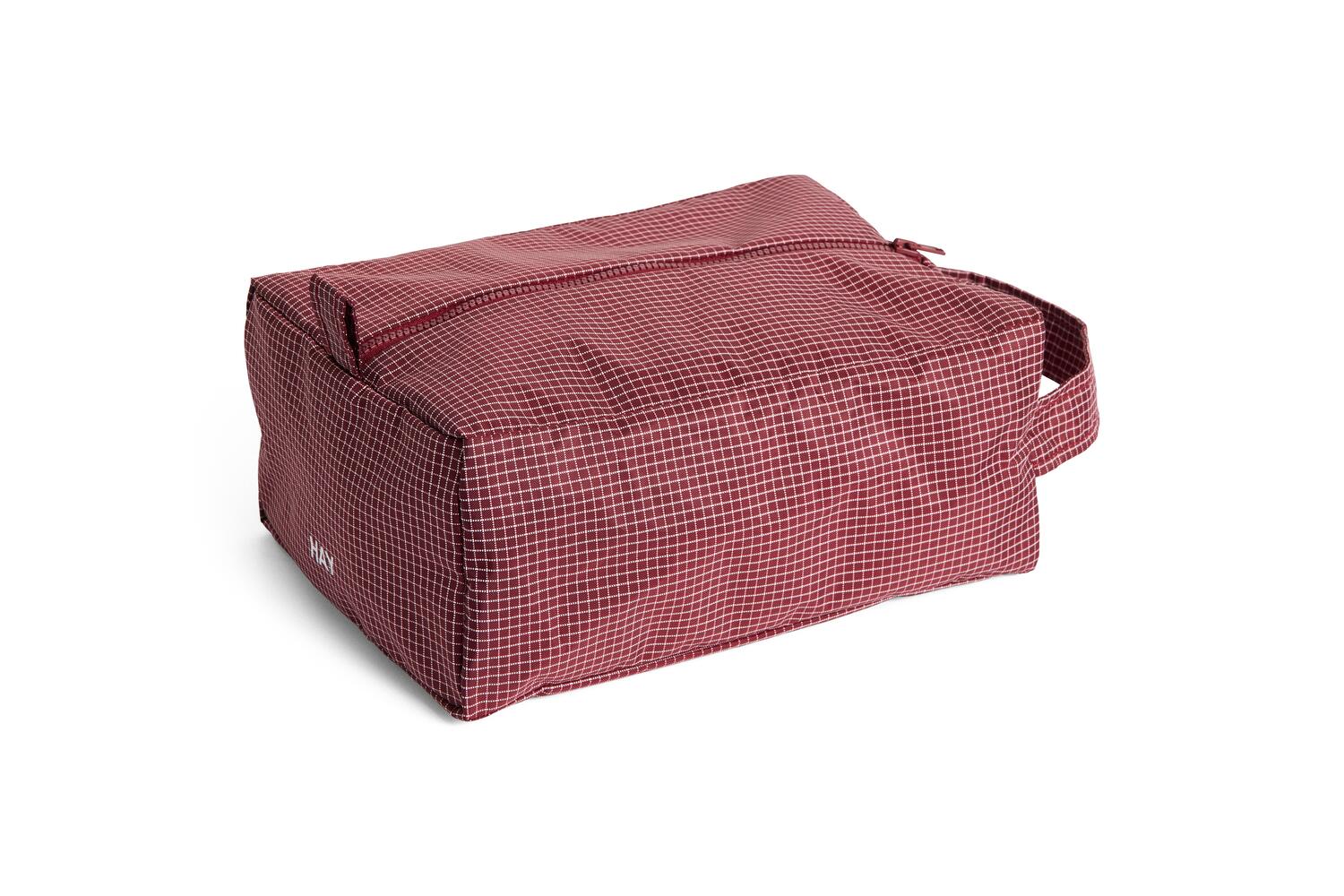 Grid toilettaske - Burgundy