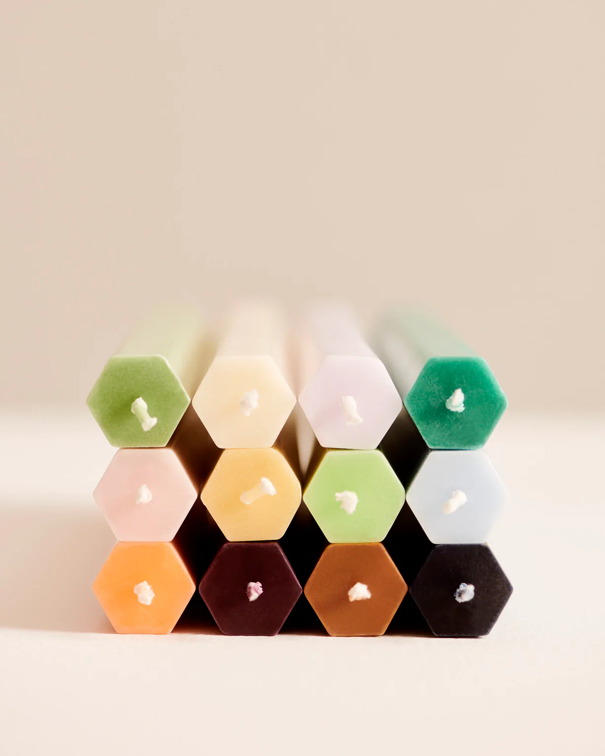 Hexagon stearinlys - Dark peach - Image 5