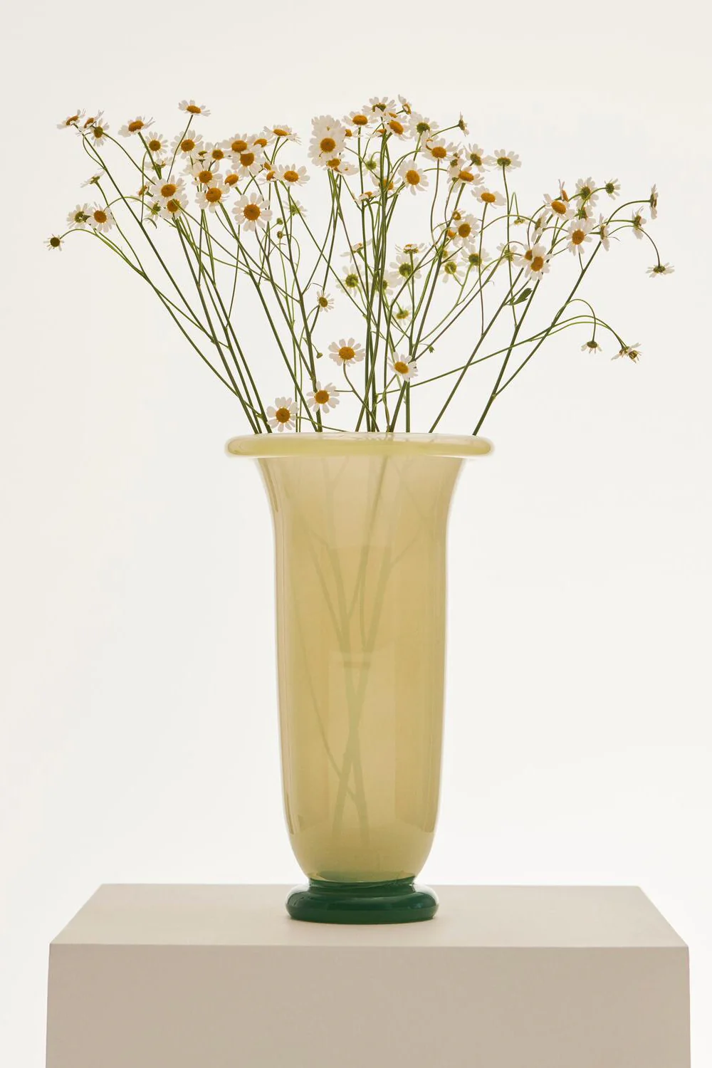 Large Empire Vase, gul/grøn - H25 cm.