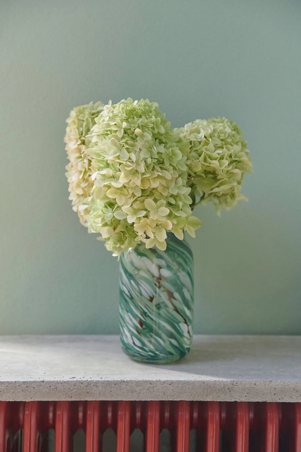 Splash Roll Neck vase, Green Swirl - Small - Image 2