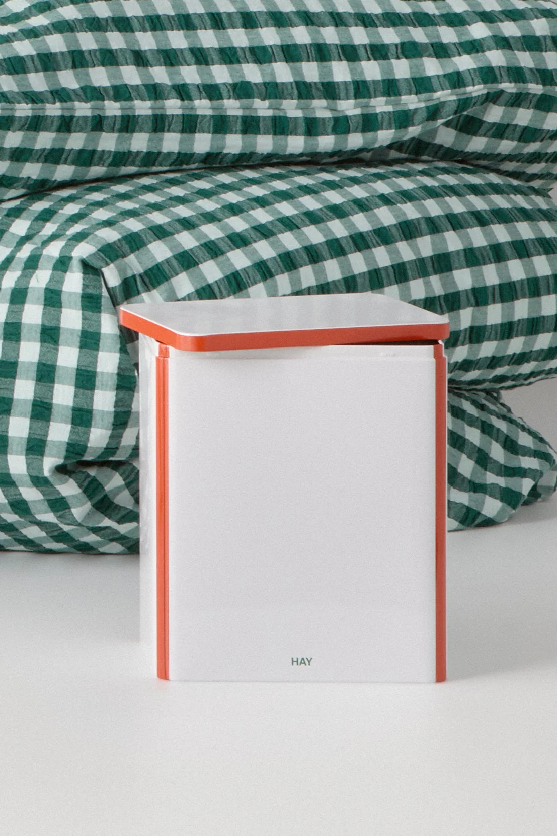 Tin beholder, H20 cm - Off-white and Red - Image 2