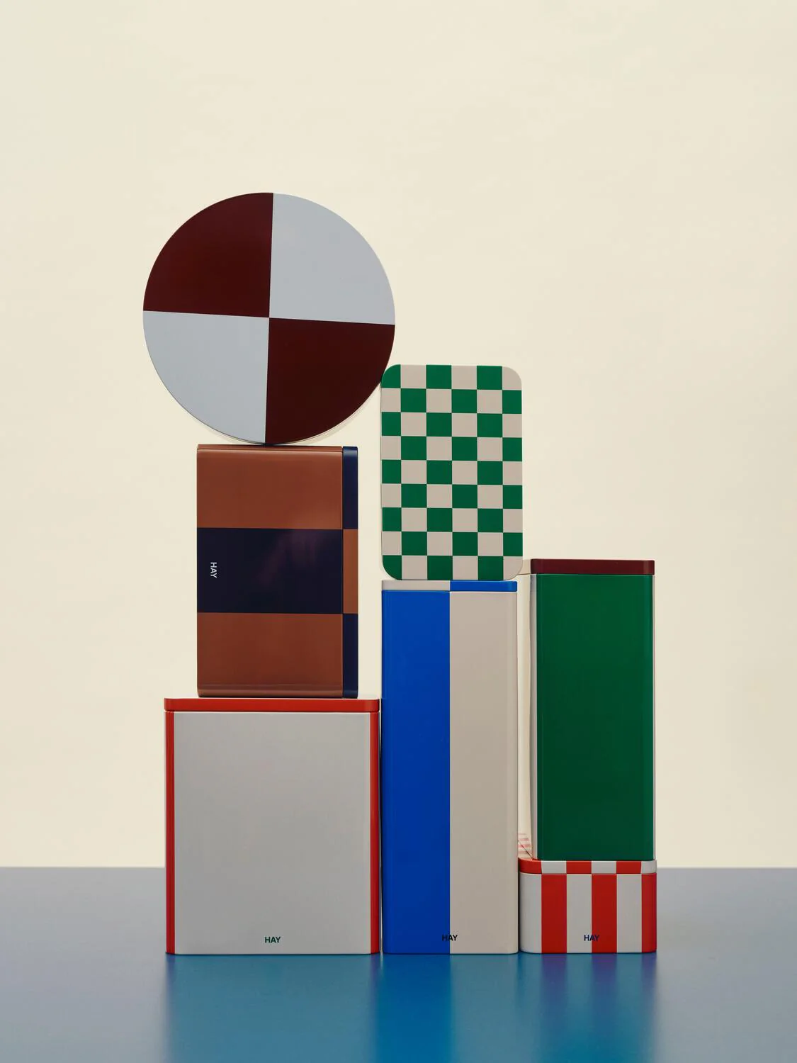 Tin beholder, H20 cm - Off-white and Red - Image 7