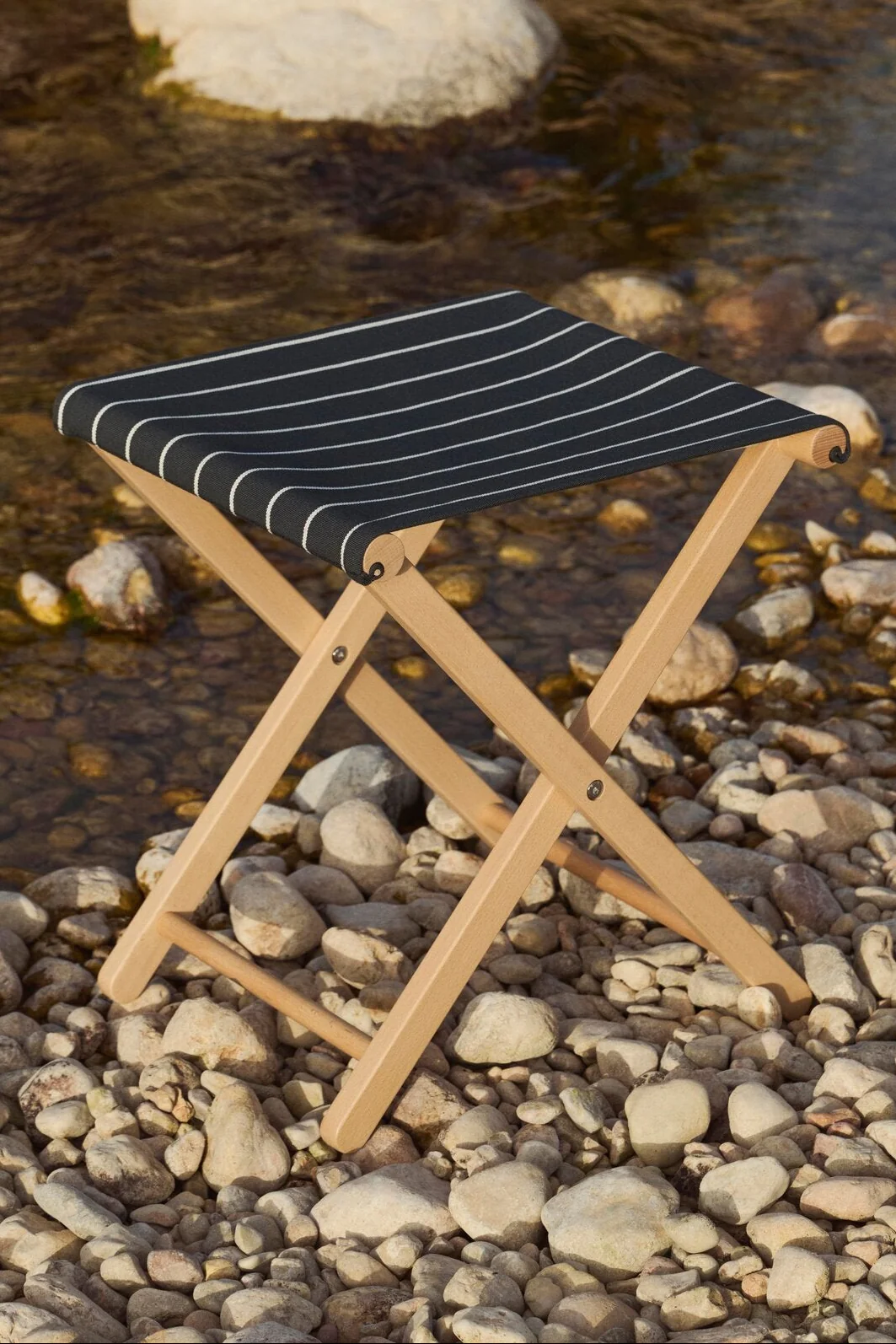 x Jasper Morrison foldeskammel - Black with beige stripe