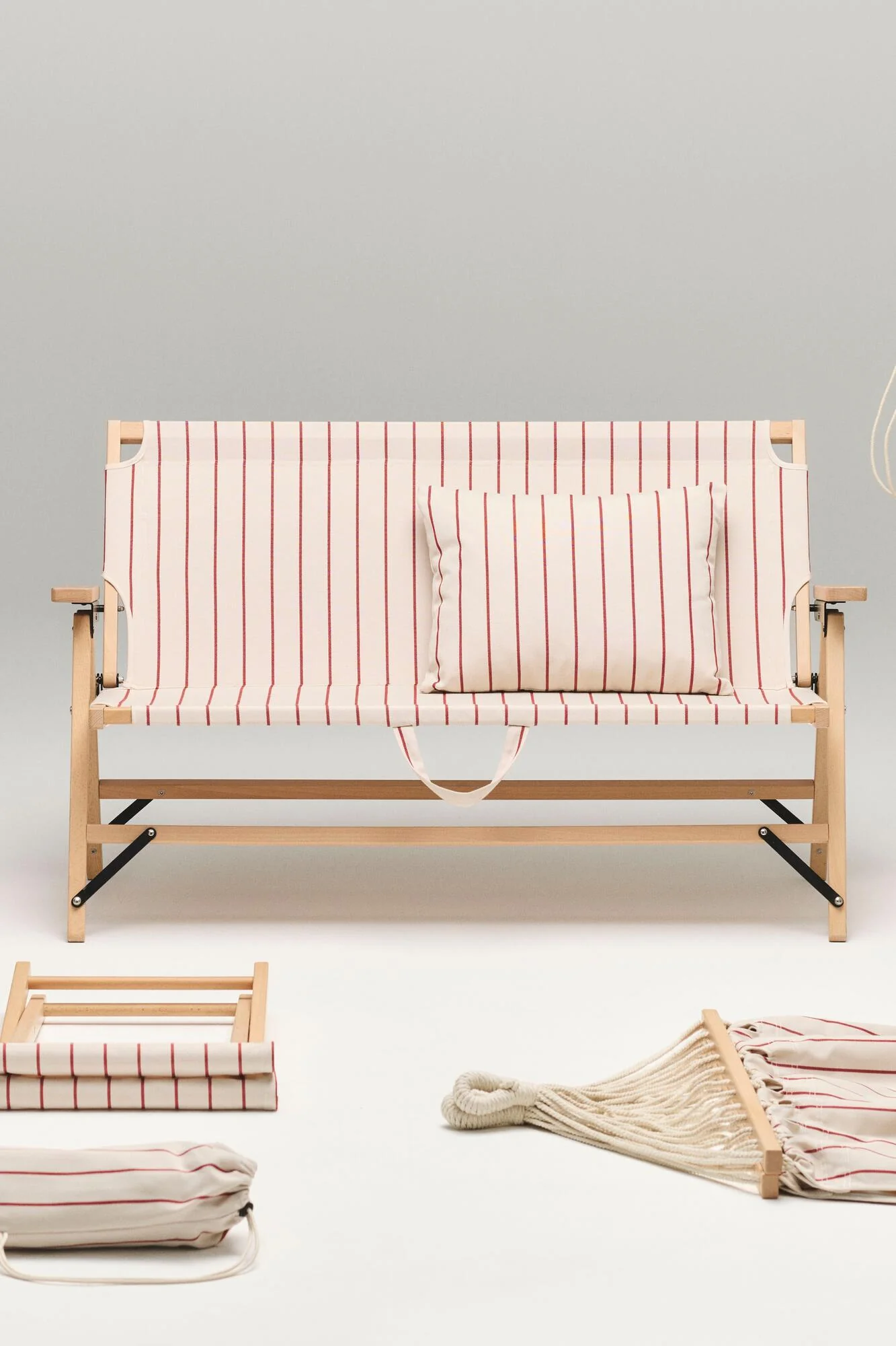 x Jasper Morrison foldesofa - Beige with red stripe - Image 2
