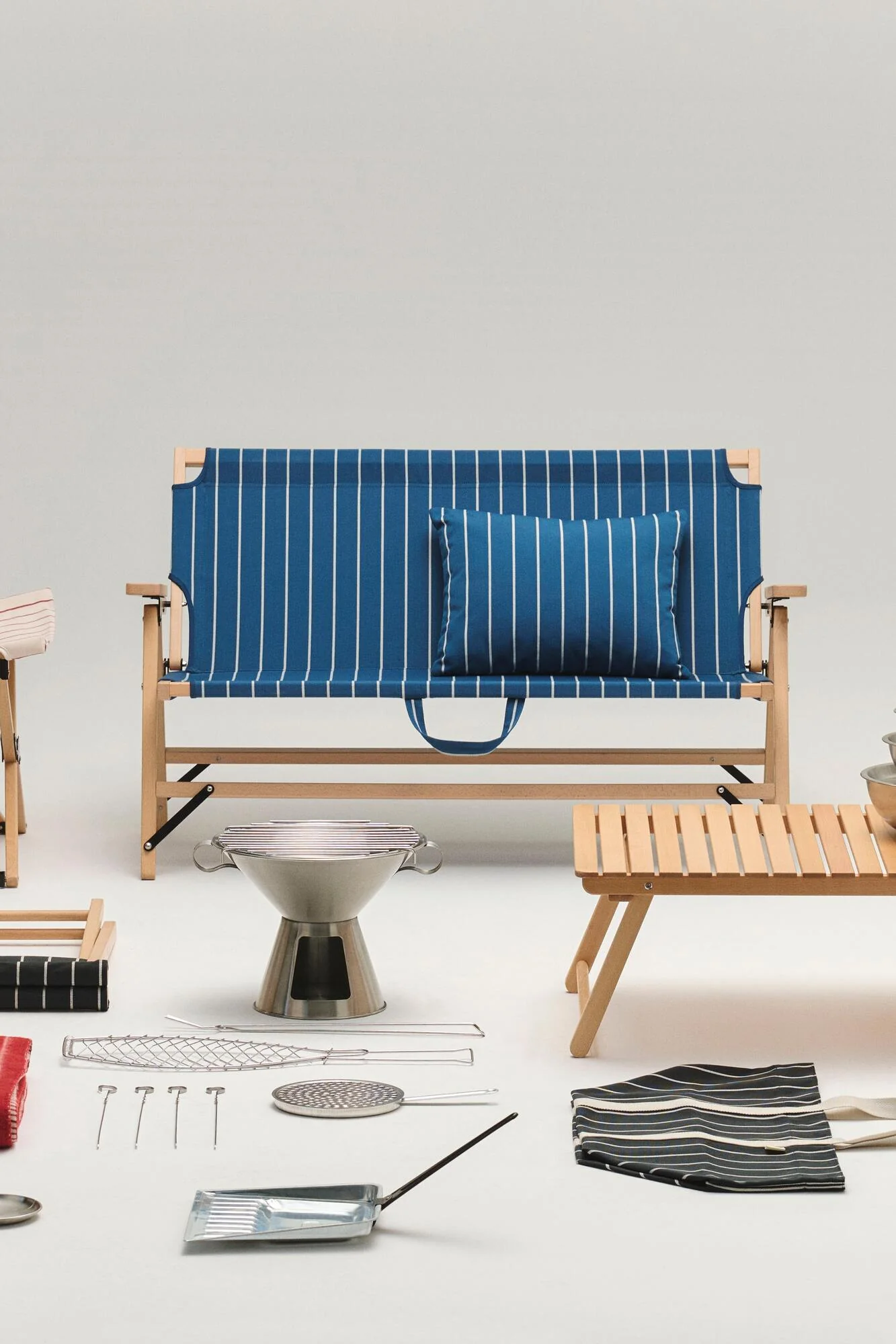 x Jasper Morrison foldesofa - Blue with beige stripe - Image 2