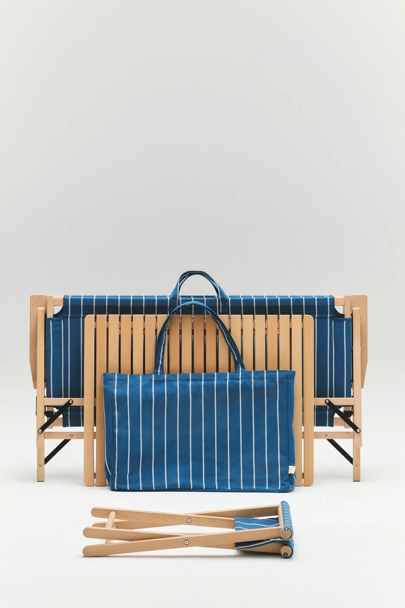 x Jasper Morrison foldesofa - Blue with beige stripe - Image 5