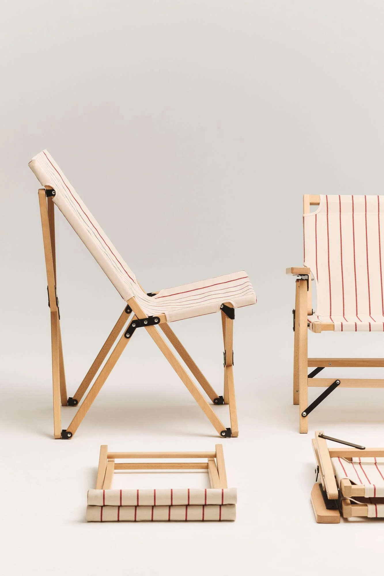 x Jasper Morrison klapstol - Beige with red stripe - Image 4