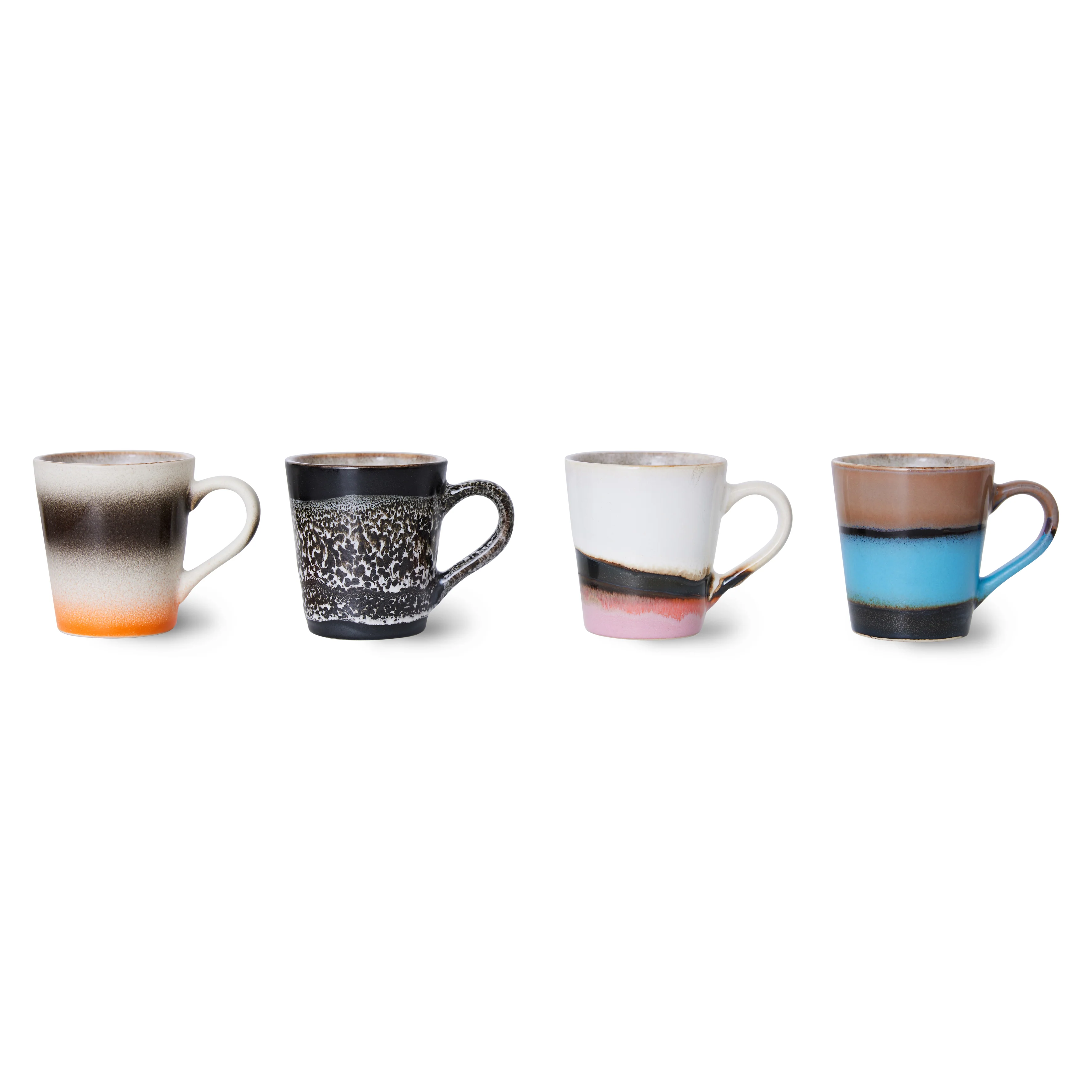 70s ceramics espressokopper, Funky - 4 stk. - Image 2