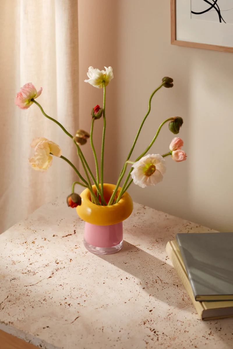 Soma vase, H16,5 cm - pink/orange - Image 2