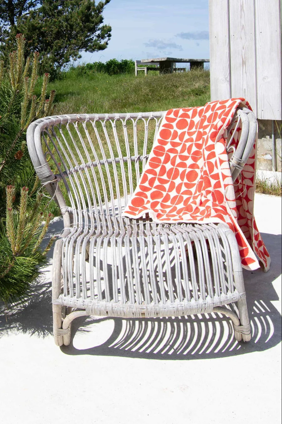 Geo håndklæde, Orange/Cream - 70x140 cm - Image 3