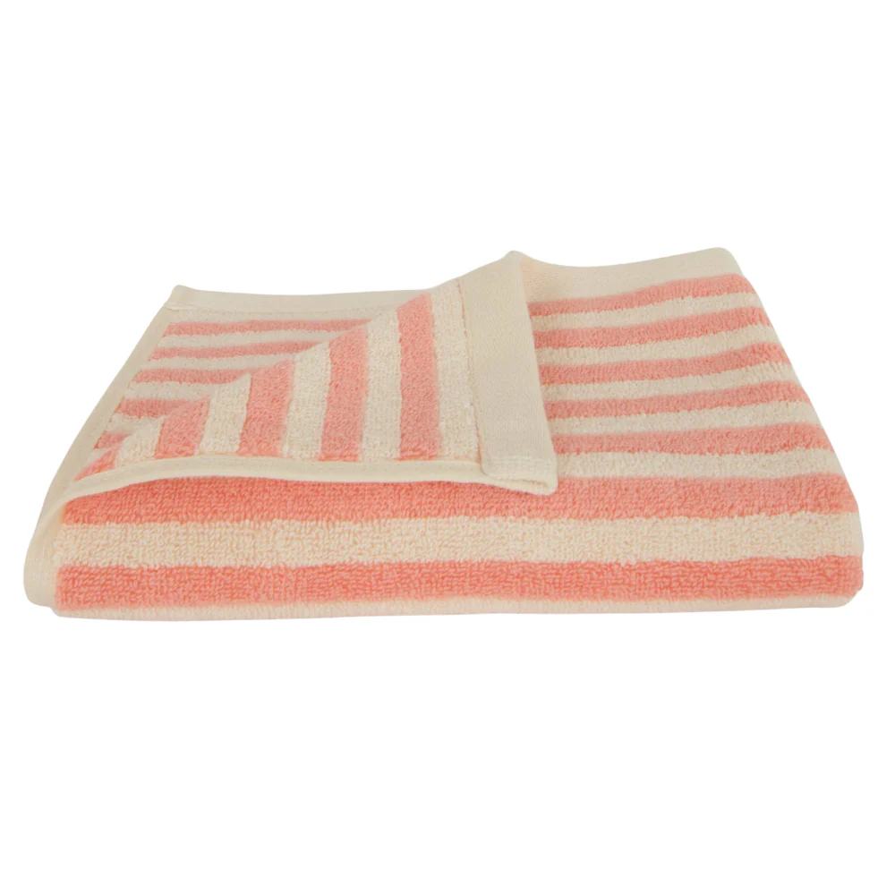 Pinstripe håndklæde, Pink/Cream - 45x65 cm