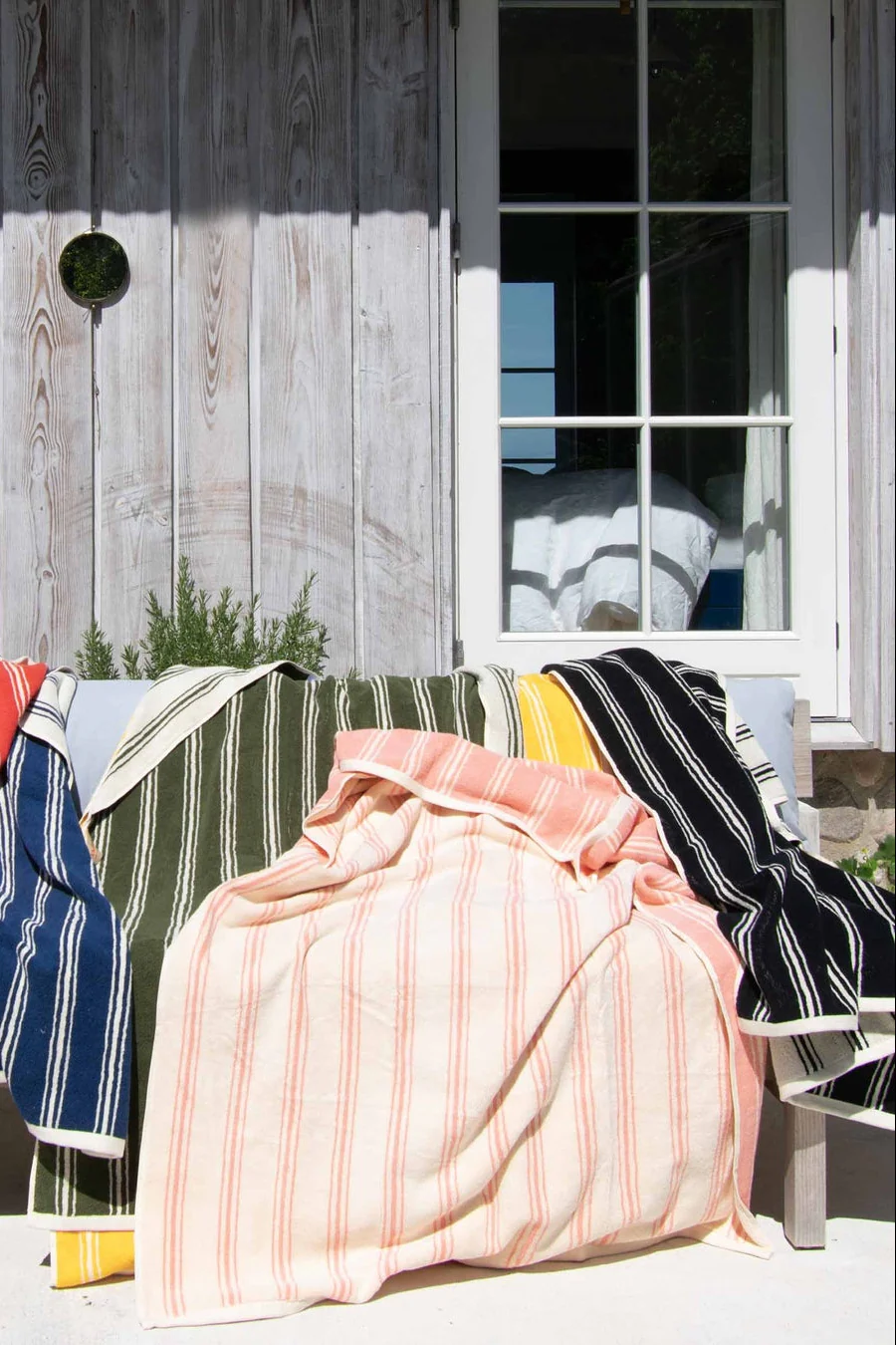 Retro Stripe håndklæde - Pink/Cream - Image 4
