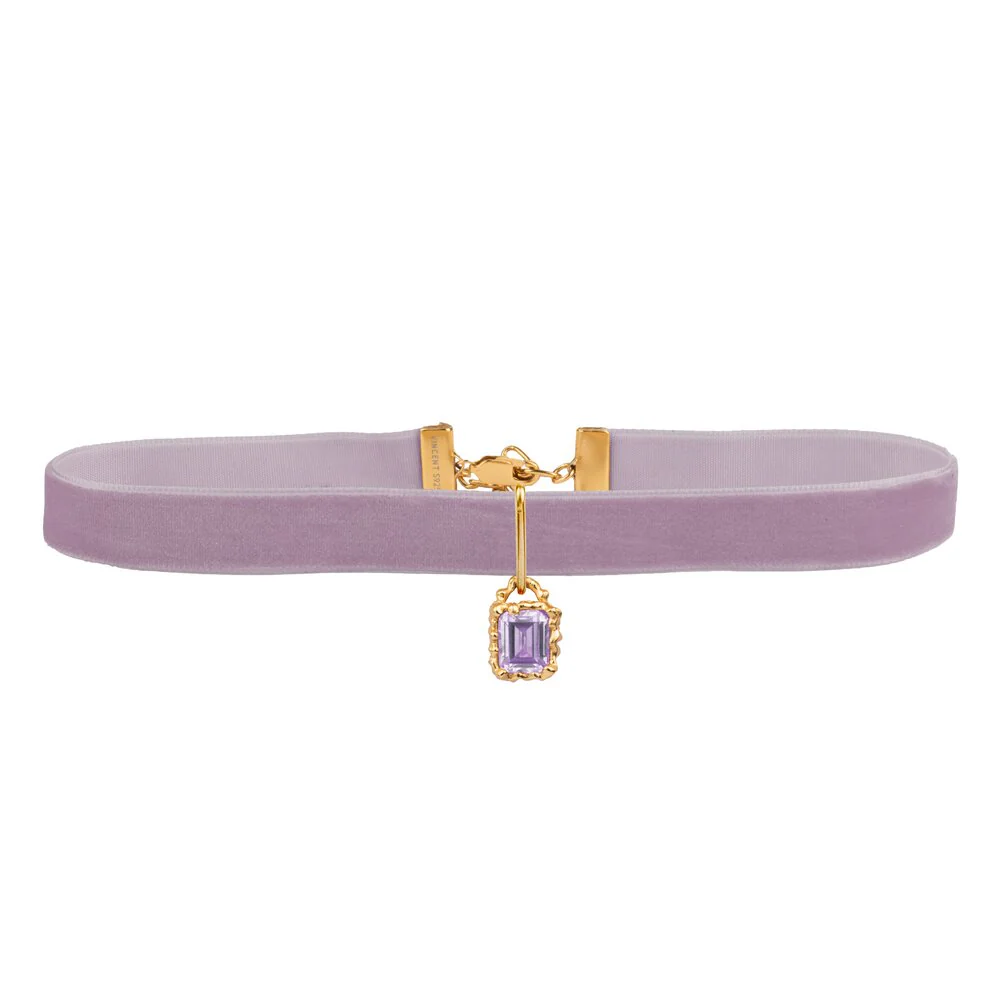 String Of Prosperity choker - forgyldt/lilla