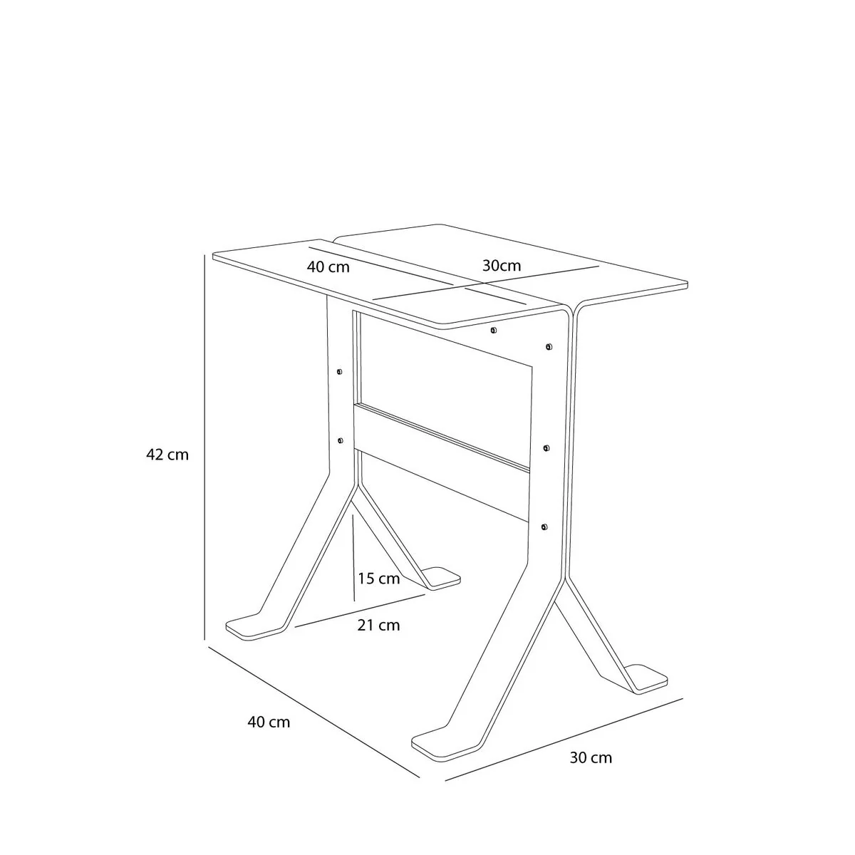 Fold sidebord, Petrol - 40x30 cm - Image 3