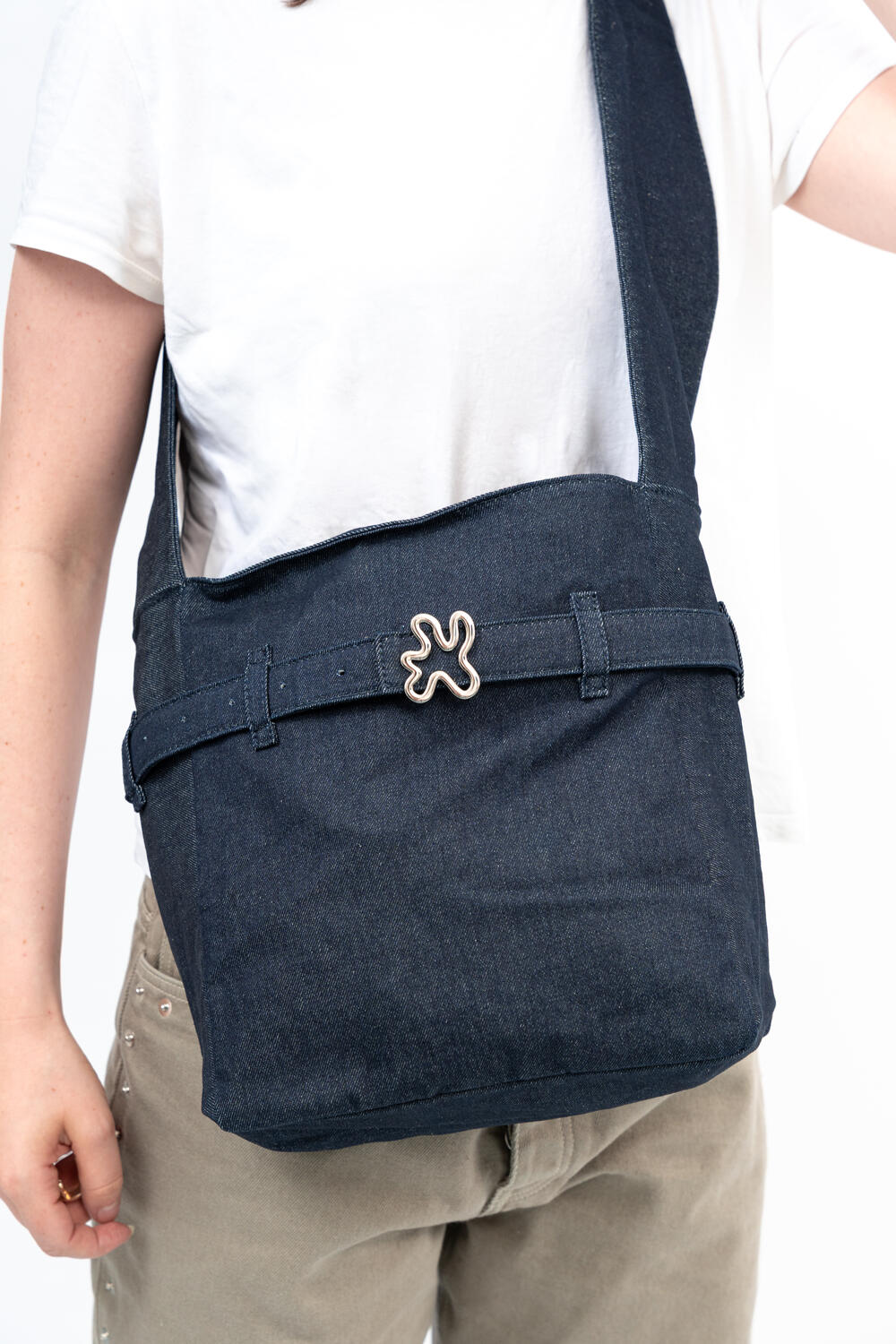 DENIM crossbody taske - blå - Image 5