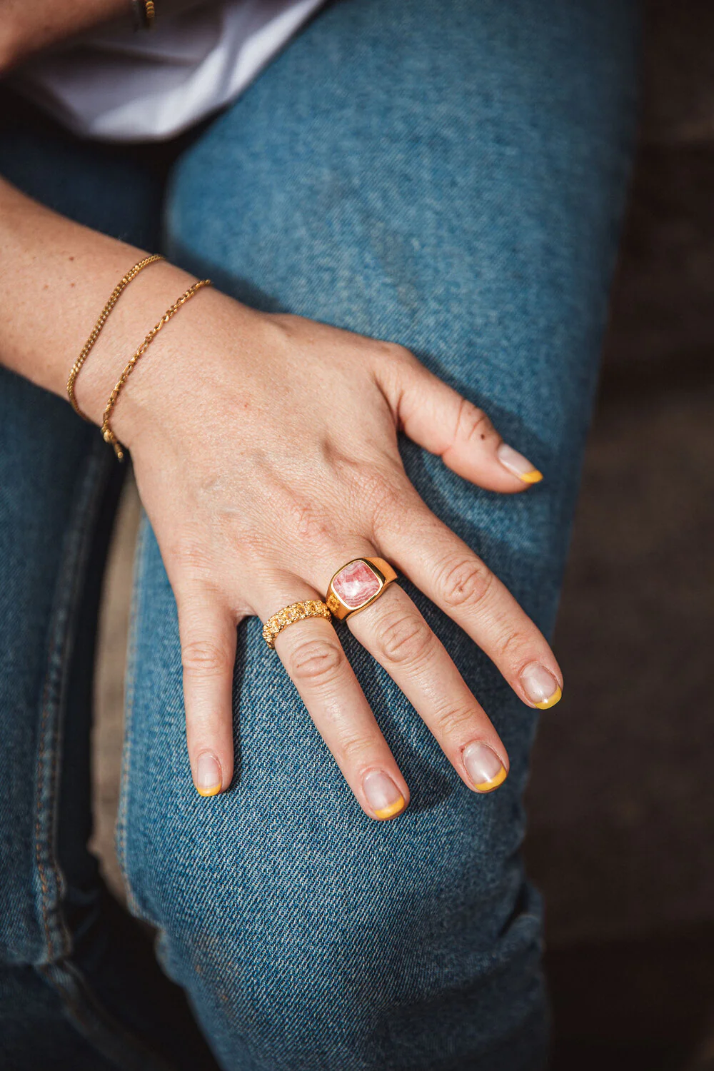 IX Crunchy Curb ring - forgyldt - Image 4