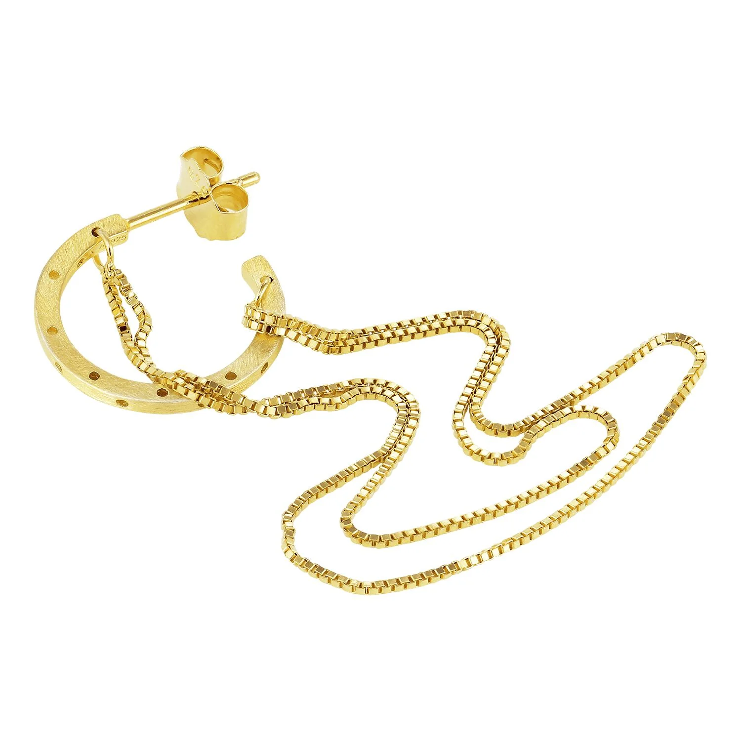 Orbis Chain ørering - forgyldt - Image 4
