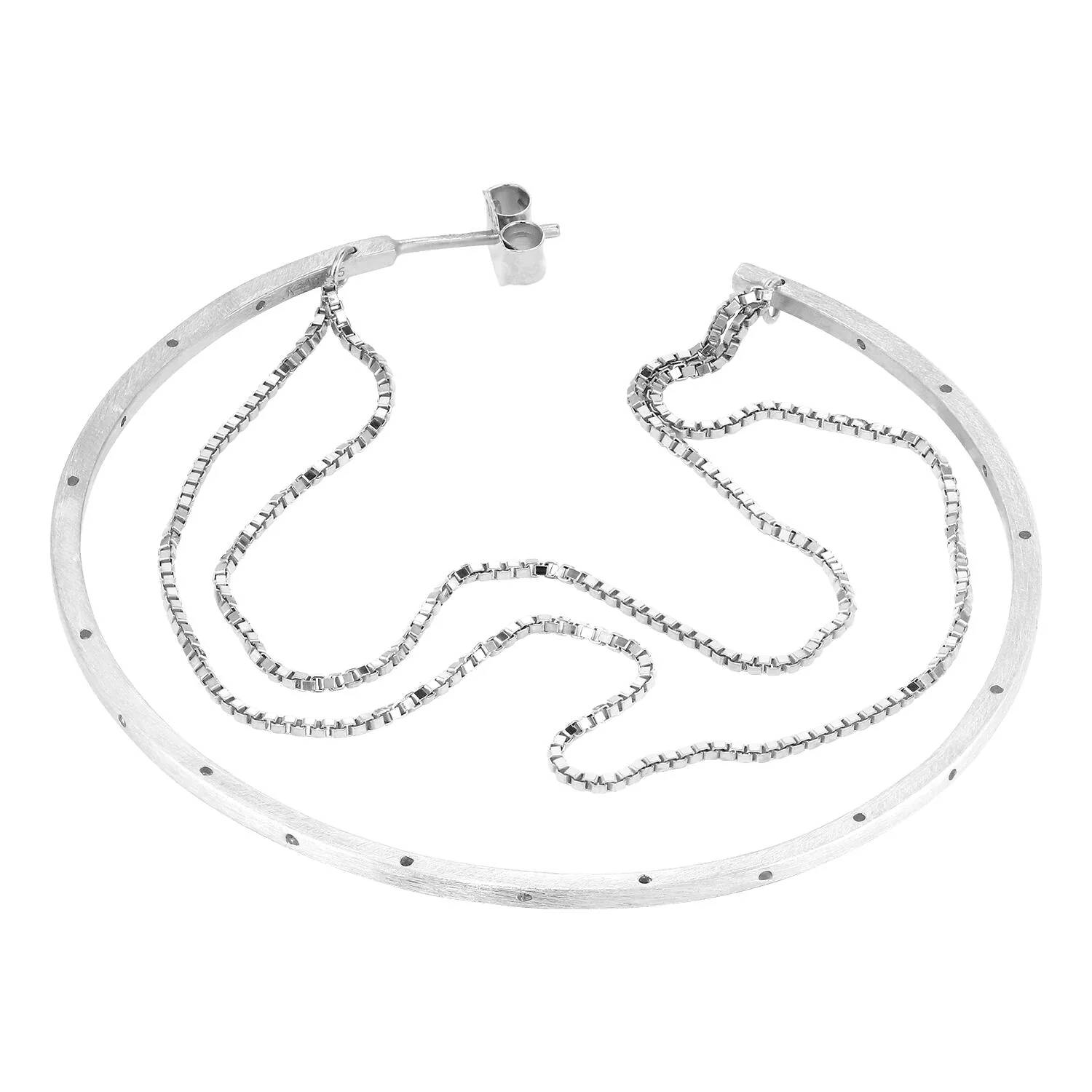 Orbis Chain ørering, stor - sølv - Image 3