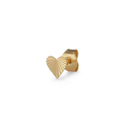 Reflection Stud Heart ørering - Forgyldt
