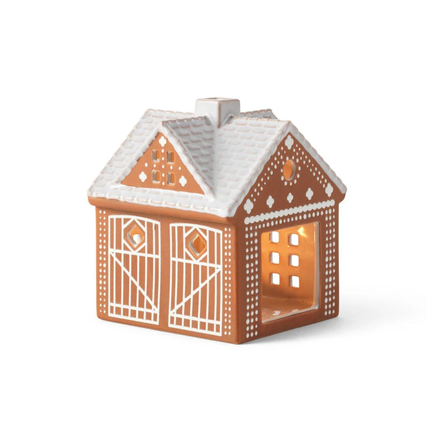 Gingerbread Lyshus Julestald, brun - H11.5 cm. - Image 3