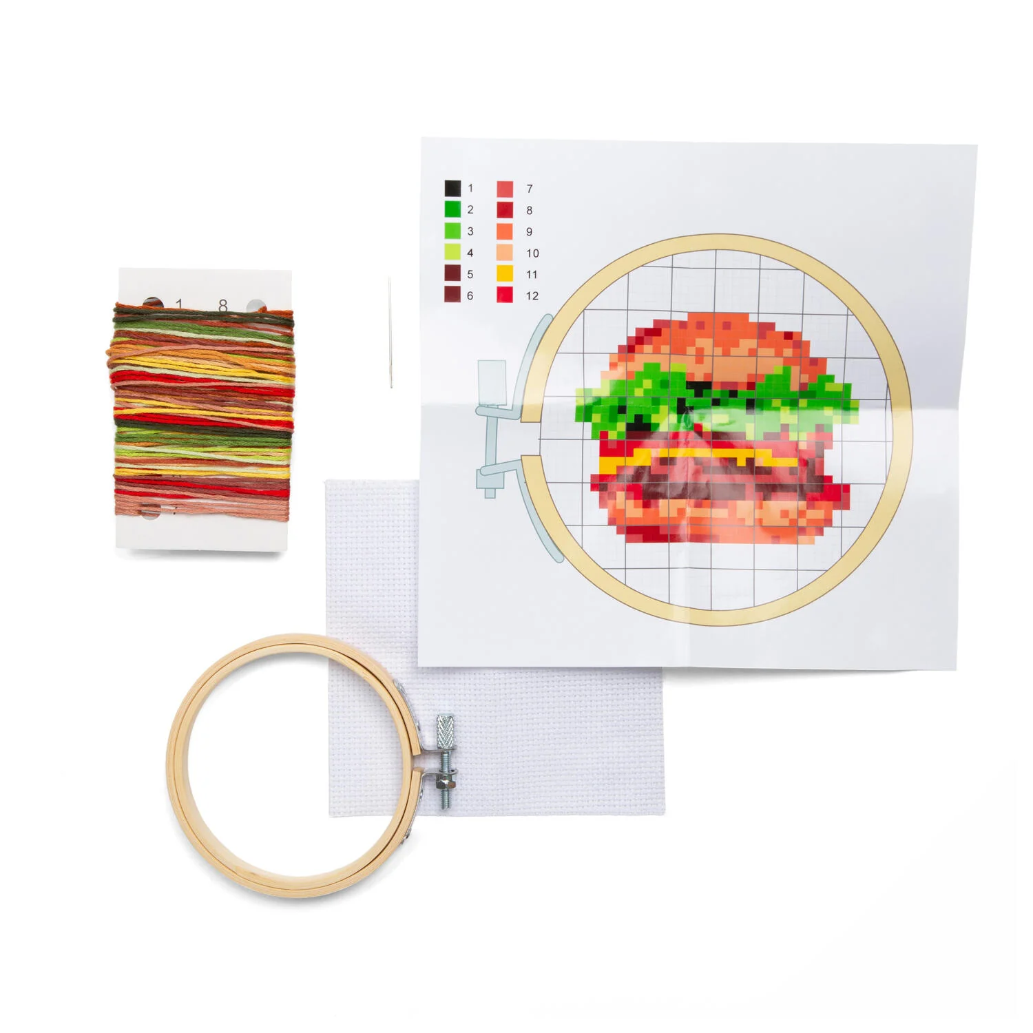 Burger broderikit - Ø9 cm - Image 2