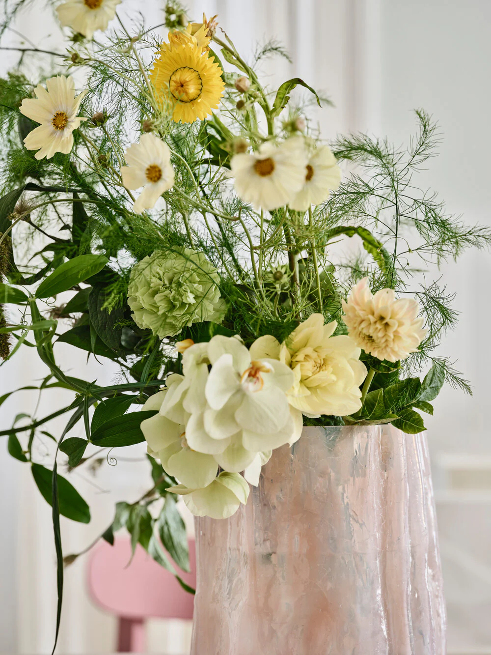 Crackle vase, pink pearl - H27 cm. - Image 5