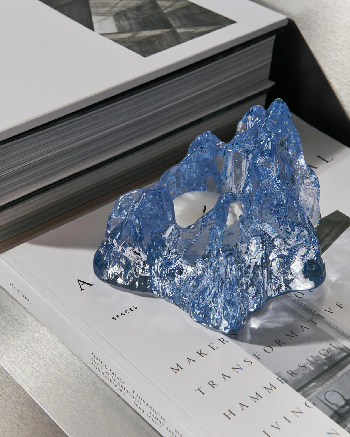 The Rock ljuslykta lysestage, Iice Blue - H9 cm - Image 4