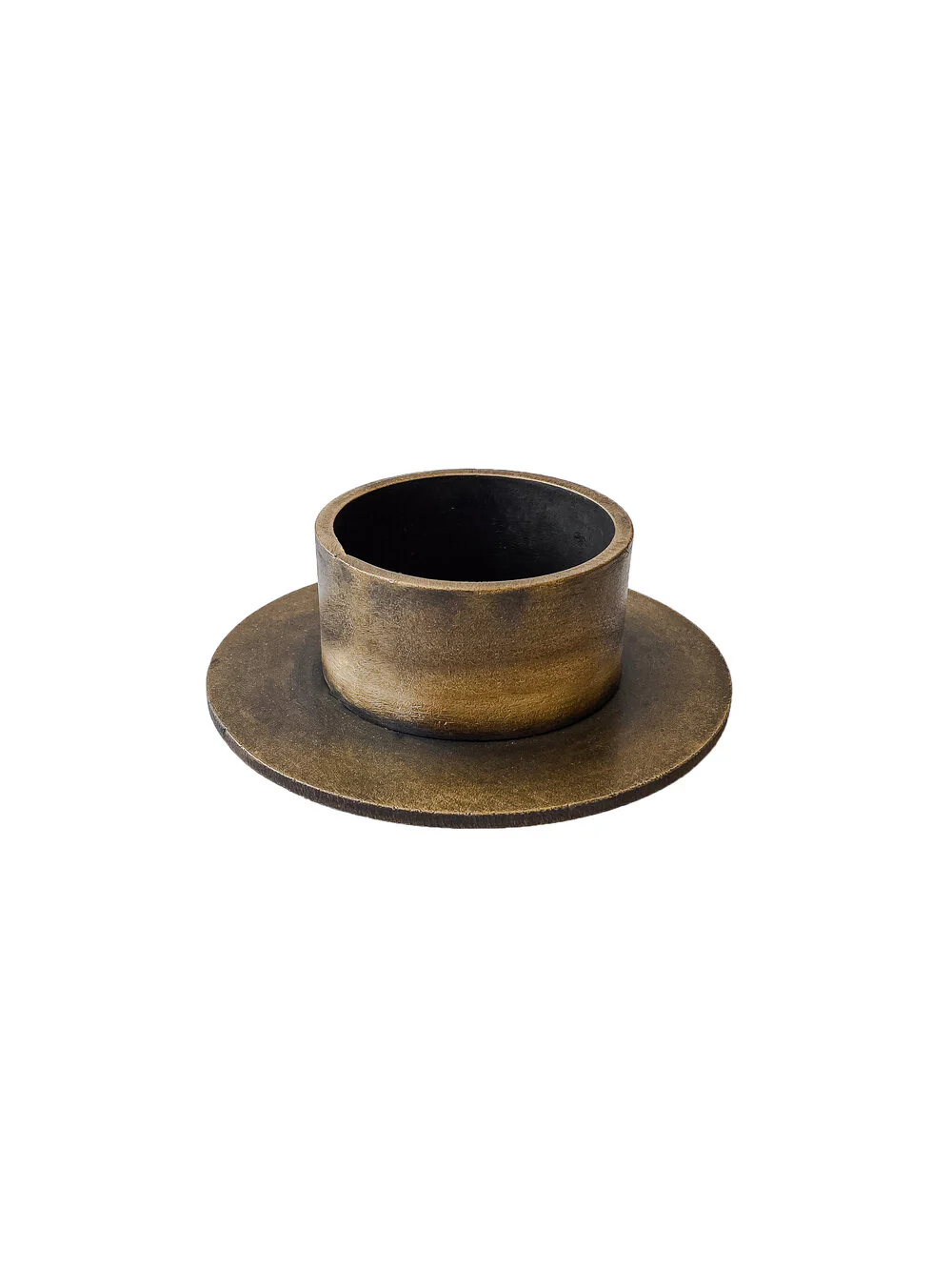 Cirkel lysestage, burned - Ø6 cm.
