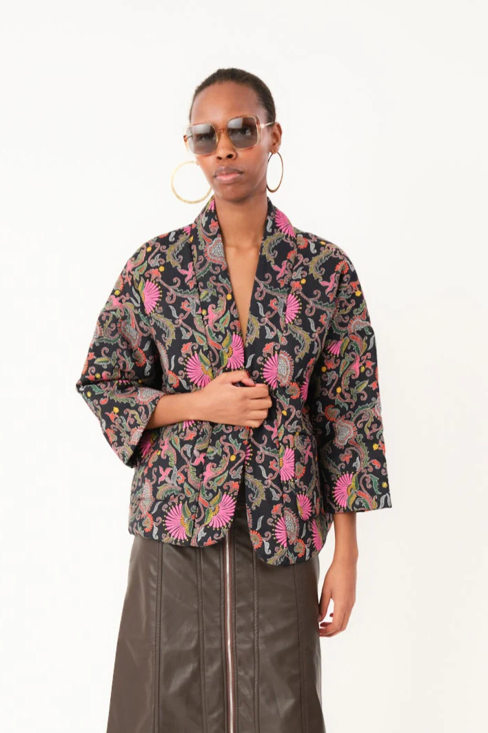 Barbra overgangsjakke - Flower Print